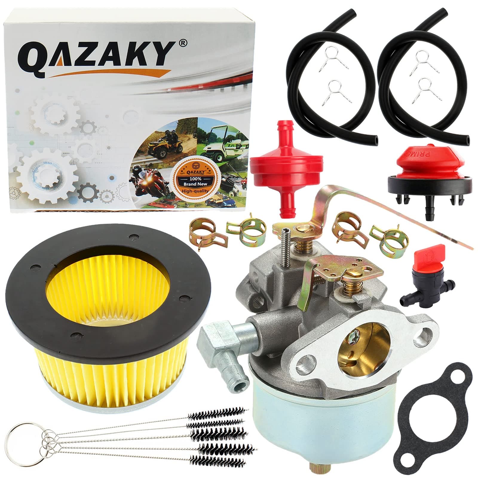 Carburetor + Air Filter 30604 30727 Kit Compatible with Tecumseh 631921 631070 631070A 631074 631245 631820 632284 H25 H30 H35 H40 Engine Carb Chipper Shredder Tiller Generator Snowblower