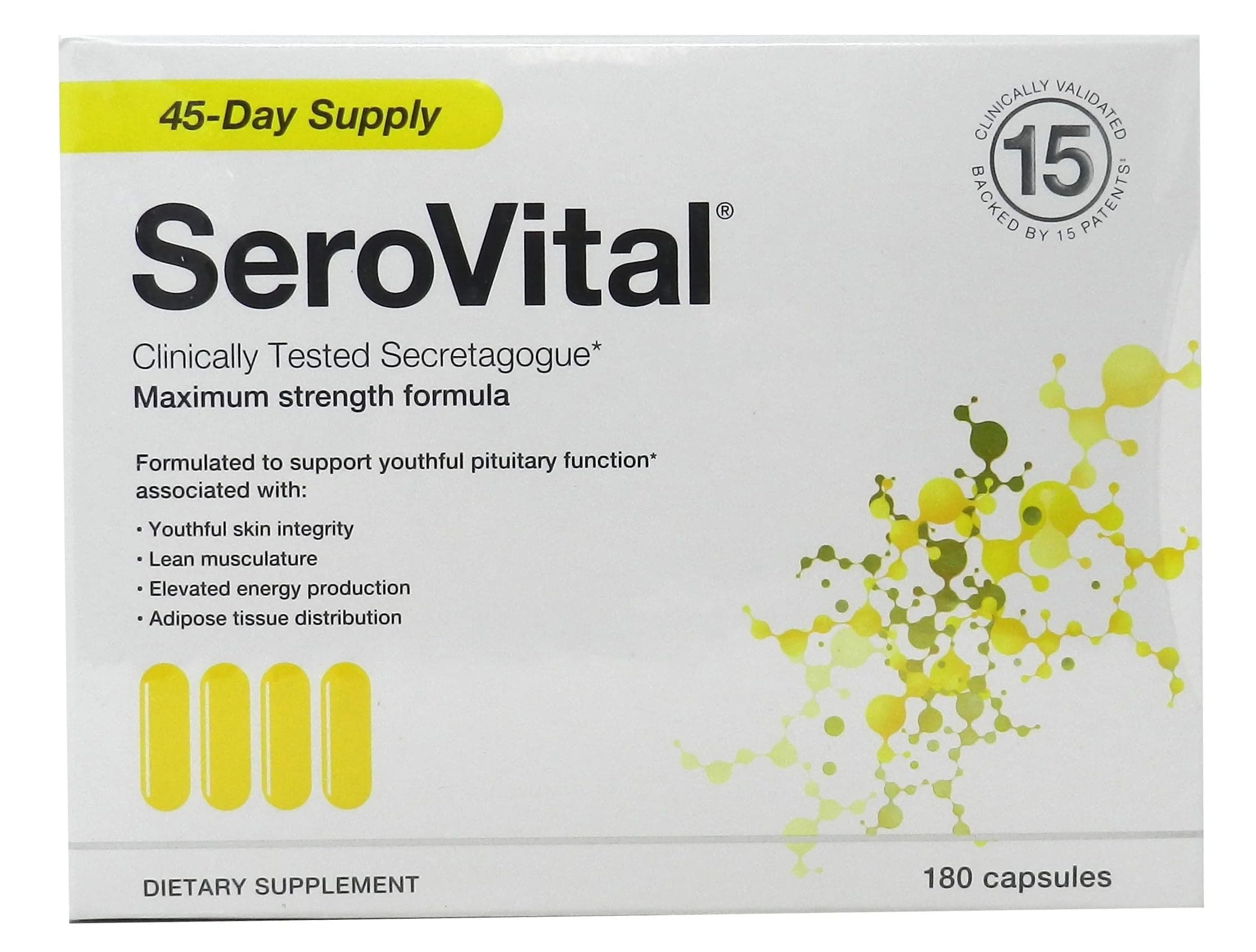 Sero-Vital Renewal Complex - Reverse The Signs of Aging - Clinically Tested to Increase Human Growth Hormone (HGH) - 180 Capsules
