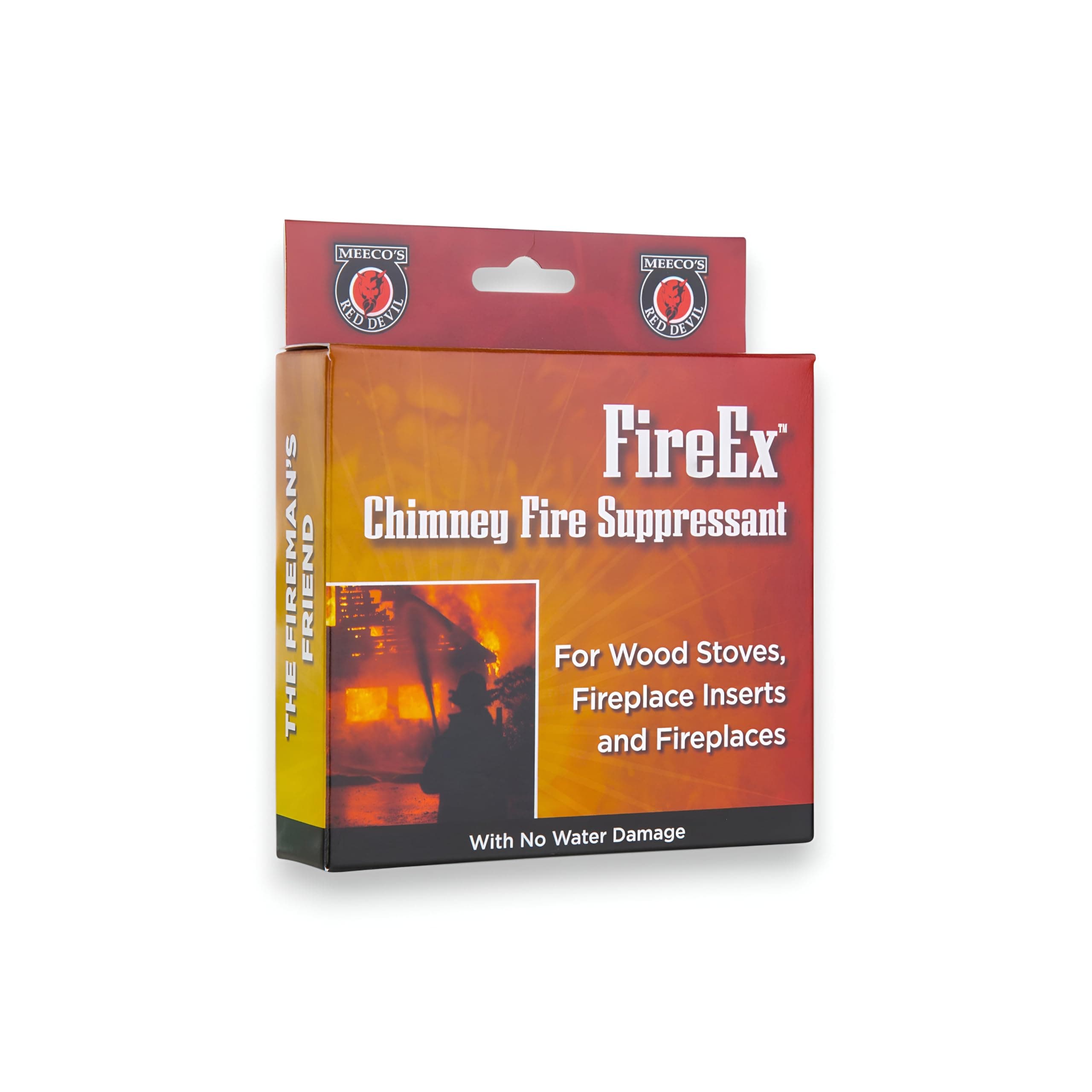 Meeco's Red Devil FireEx, Chimney Fire Suppressant - Safely & Quickly Extinguishes Chimney Fires in Wood Stoves, Fireplaces & Inserts - No Ignition Required, No Water Damage - Made in The USA