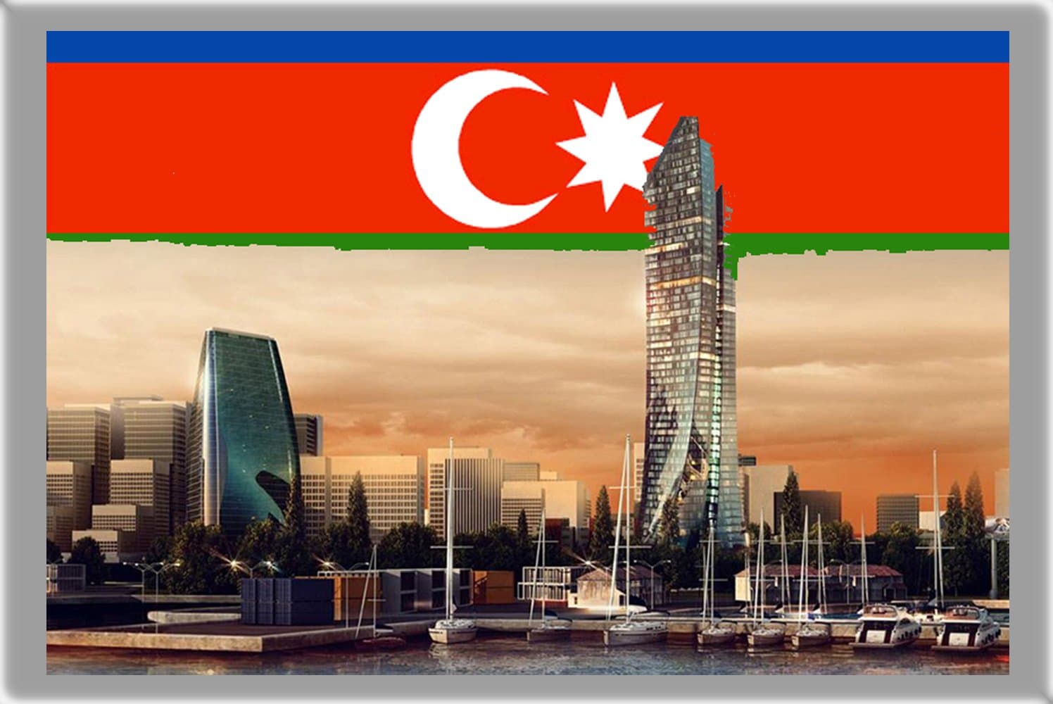 Baku Fridge Magnet, The Capital City of Azerbaijan Refrigerator Magnet