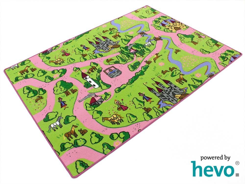 HEVO Fairyland pink Children's Play Mat | Girl's Rug | Playroom Carpet 145x200 cm
