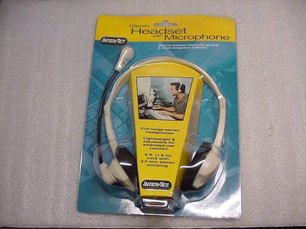 Interact Stereo Headset with Microphone for Internet Telephony, Gaming & Voice Recognition Software.
