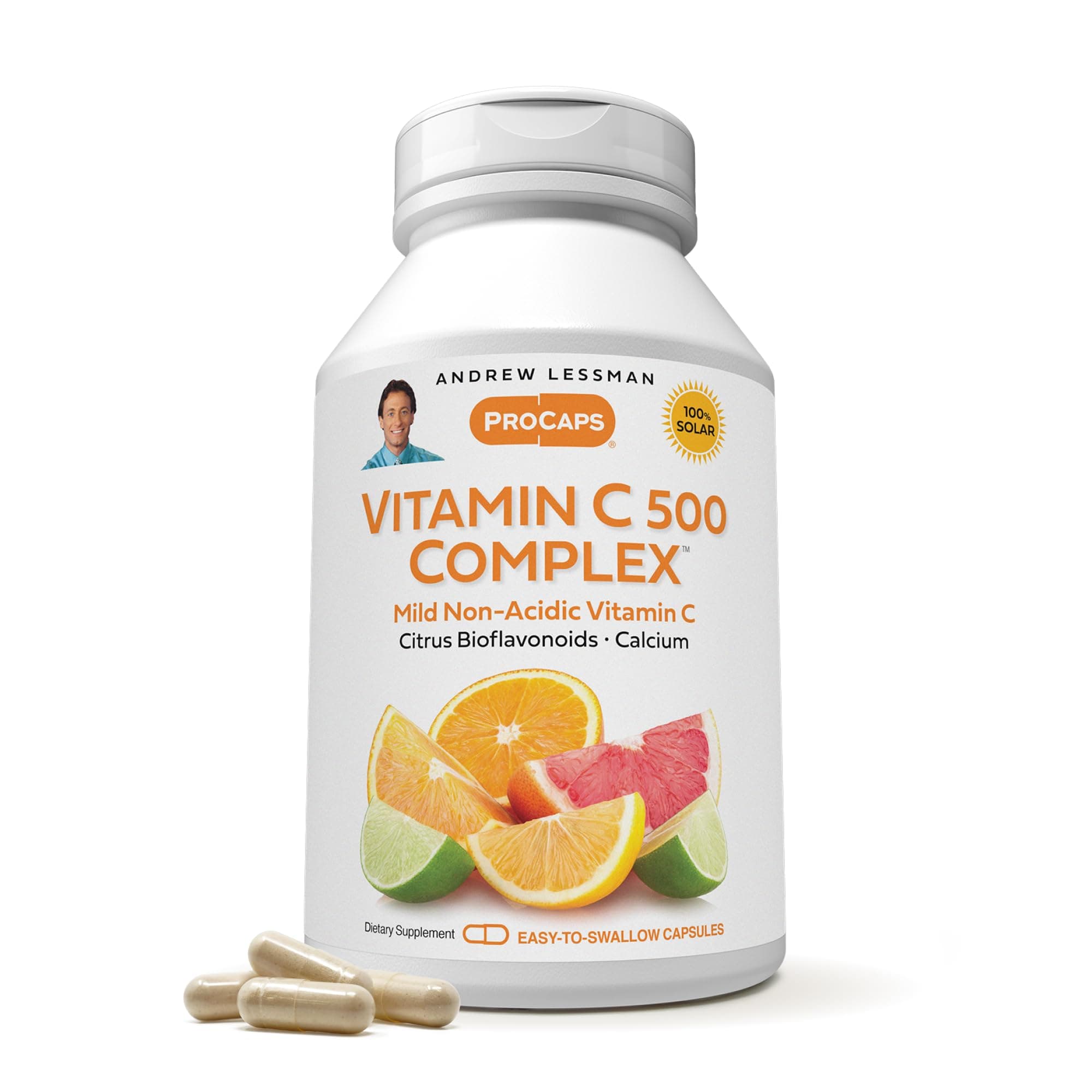 Andrew Lessman Vitamin C 500 Complex 360 Capsules – Non-Acidic Vitamin C Plus Citrus Bioflavonoids for Immune System and Anti-Oxidant Support, No Stomach Upset, Small Easy to Swallow Capsules