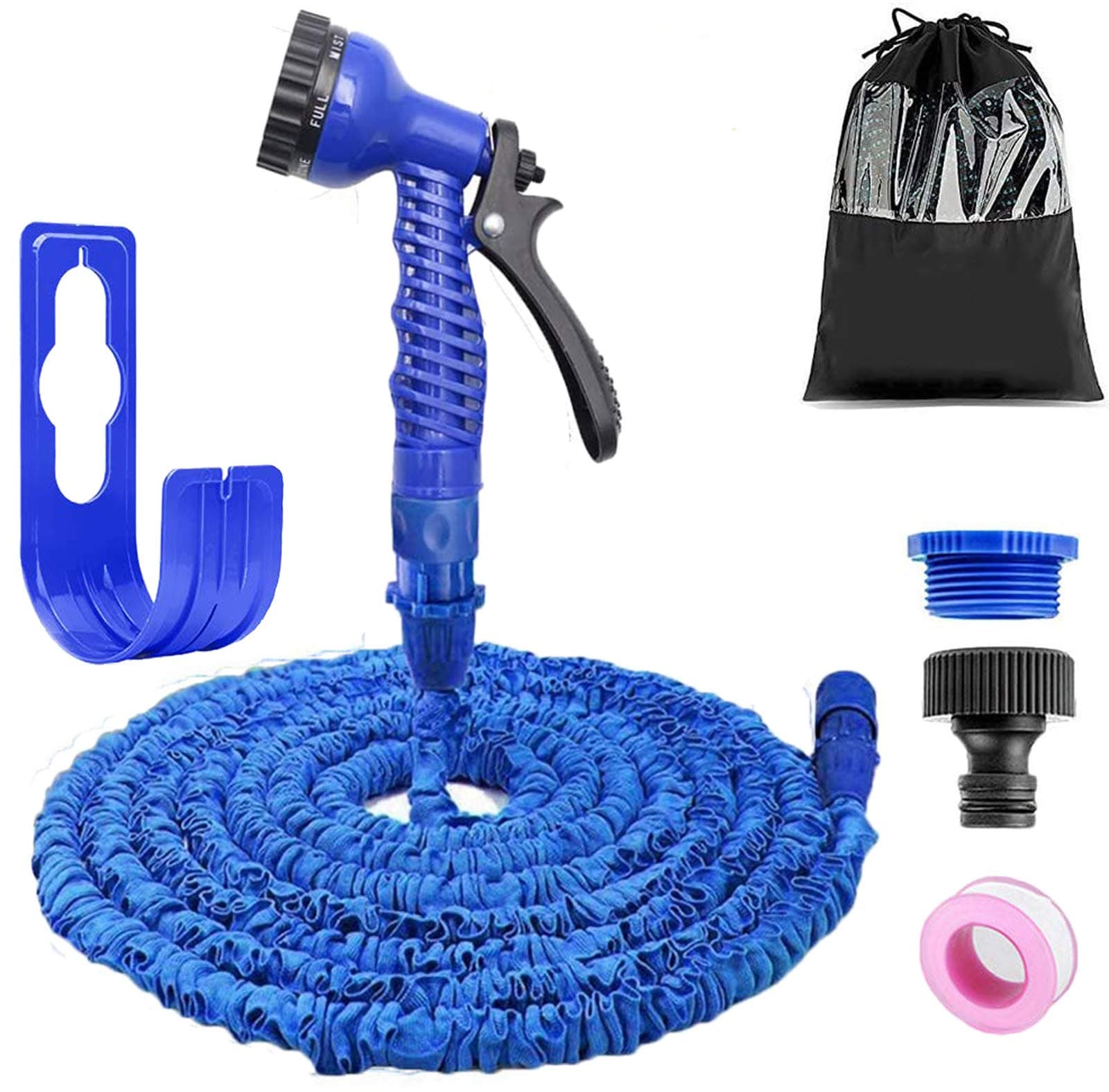 AILUZE Garden Hose 100FT,Expanding Garden Water Hose Pipe with 7 Function Spray Gun,3 Times Expandable Watering Hose,Flexible Magic Hose Anti-Leakage Lightweight Easy Storage（Blue） (100Ft)