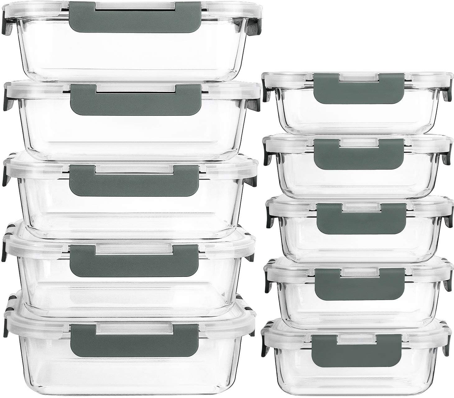 10-Pack Glass Food Storage Container Set