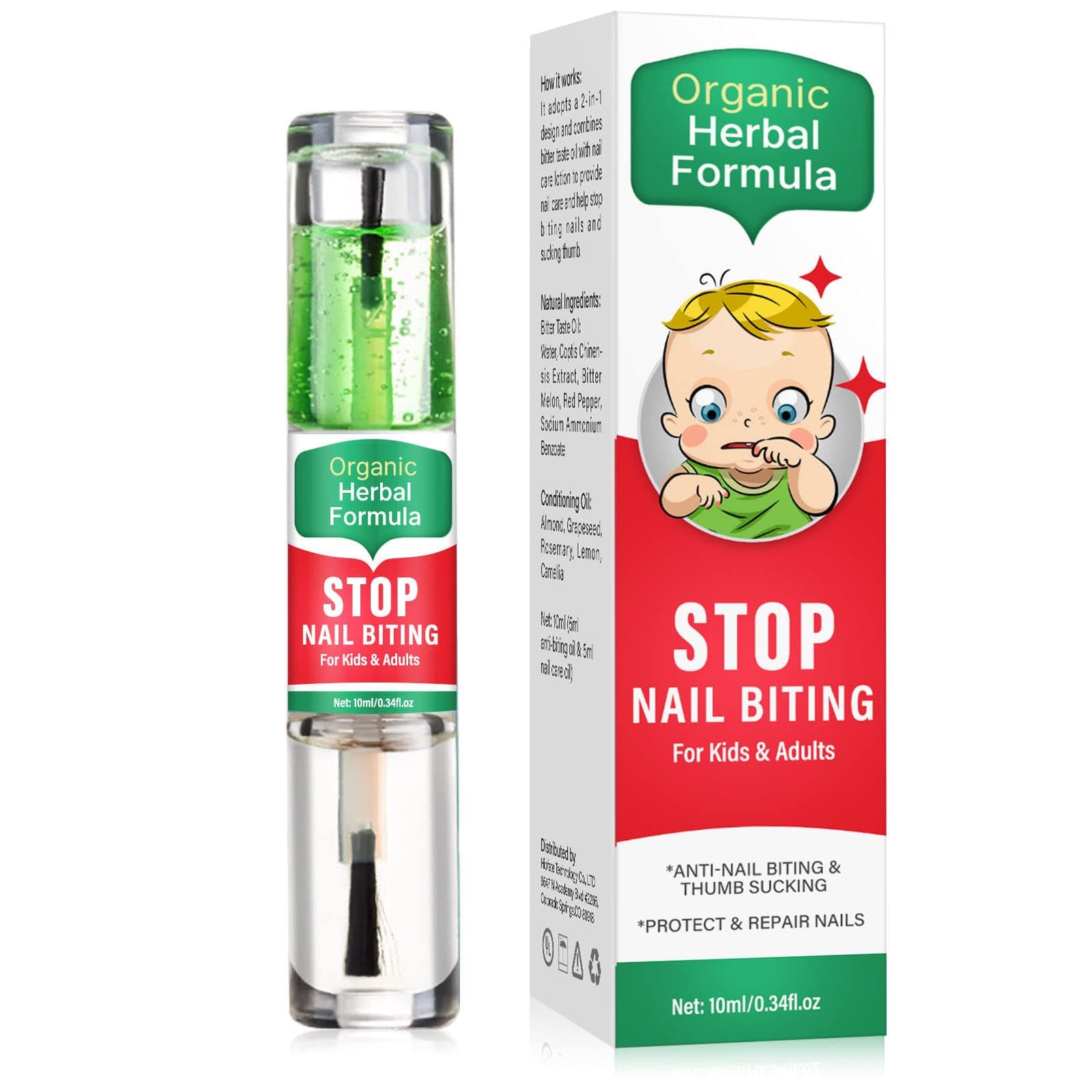 Nail Biting Treatment for Kids Adults, Thumb Sucking Stop for Kids, Bitter Taste Nail Care Safe Natural Plant Extract Anti Nail Biting Clear Nail Polish for Thumb Fingers