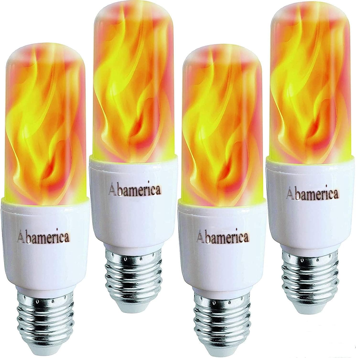 ABAMERICA Create a Cozy Atmosphere with LED Flame Light Bulbs, Flickering Flame Effect with Gravity Sensor for Christmas Decorations, Gifts, Hotel, Bar, and Party Decor