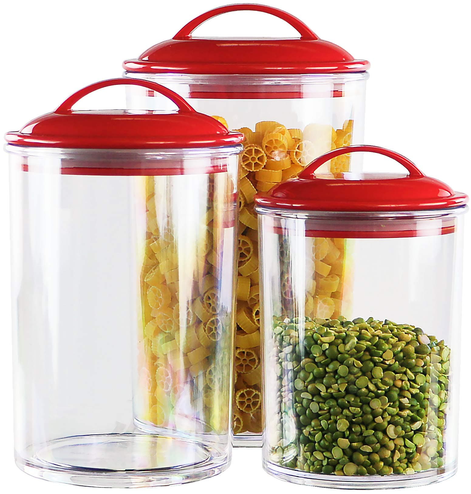 Reston Lloyd Calypso Basics Acrylic Storage Canisters Set of 3 Red 11160