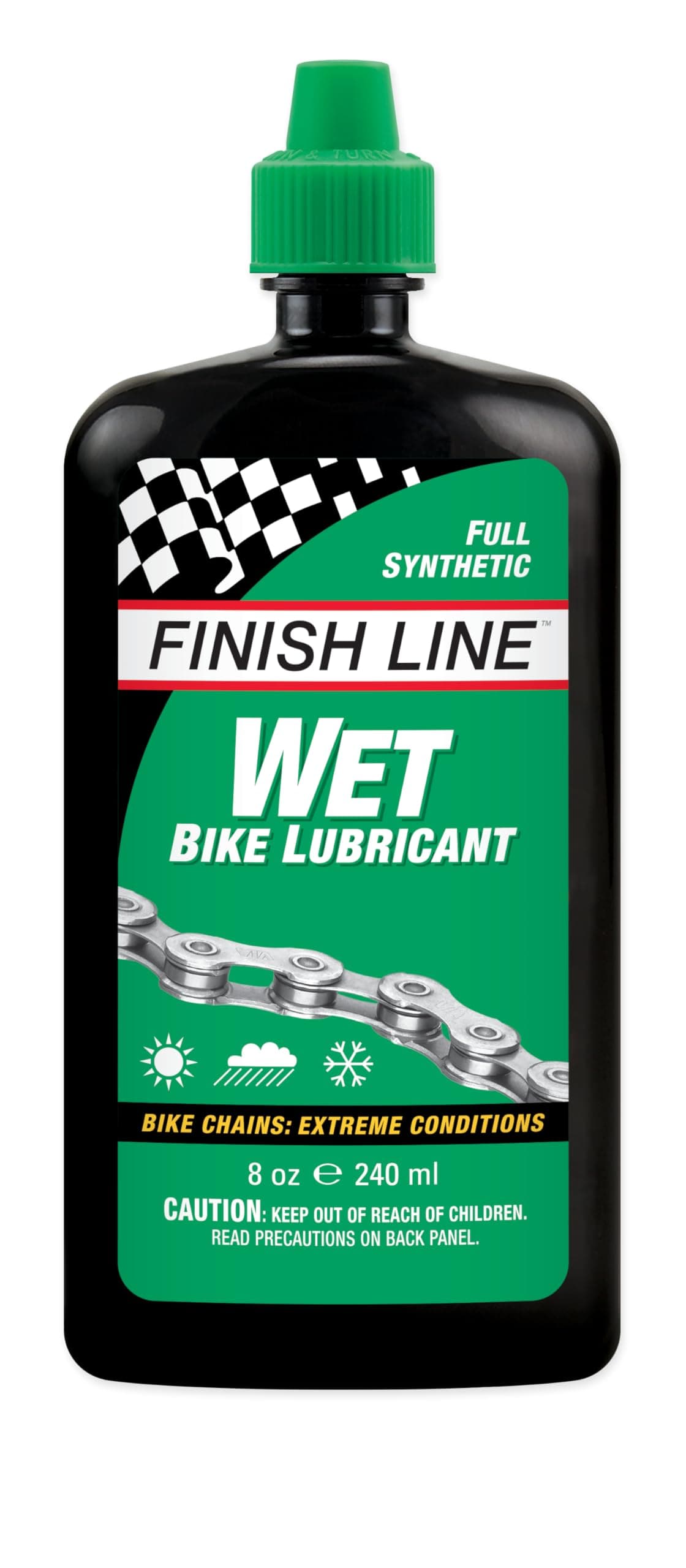 Wet Bicycle Chain Lube – Long-Lasting Wet Style Lubricant for Road, Mountain, and Gravel Bikes – Reduces Friction and Repels Water – 8oz Drip Bottle