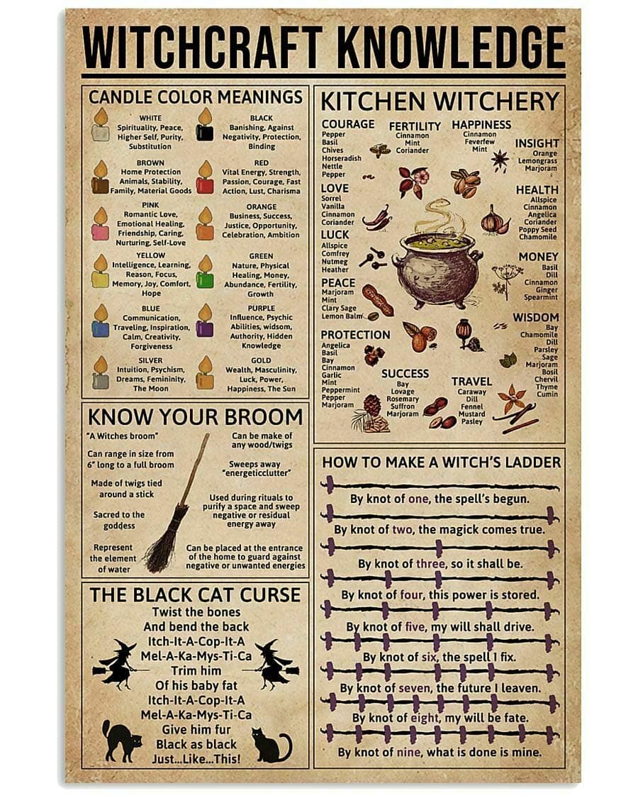 Pozino Tin Sign Witchcraft Knowledge Fun World Education Science Classroom Infographic Tin Sign Great Retro Gifts and Decorative Door Wall School Farm Hospital Metal Sign 8x12