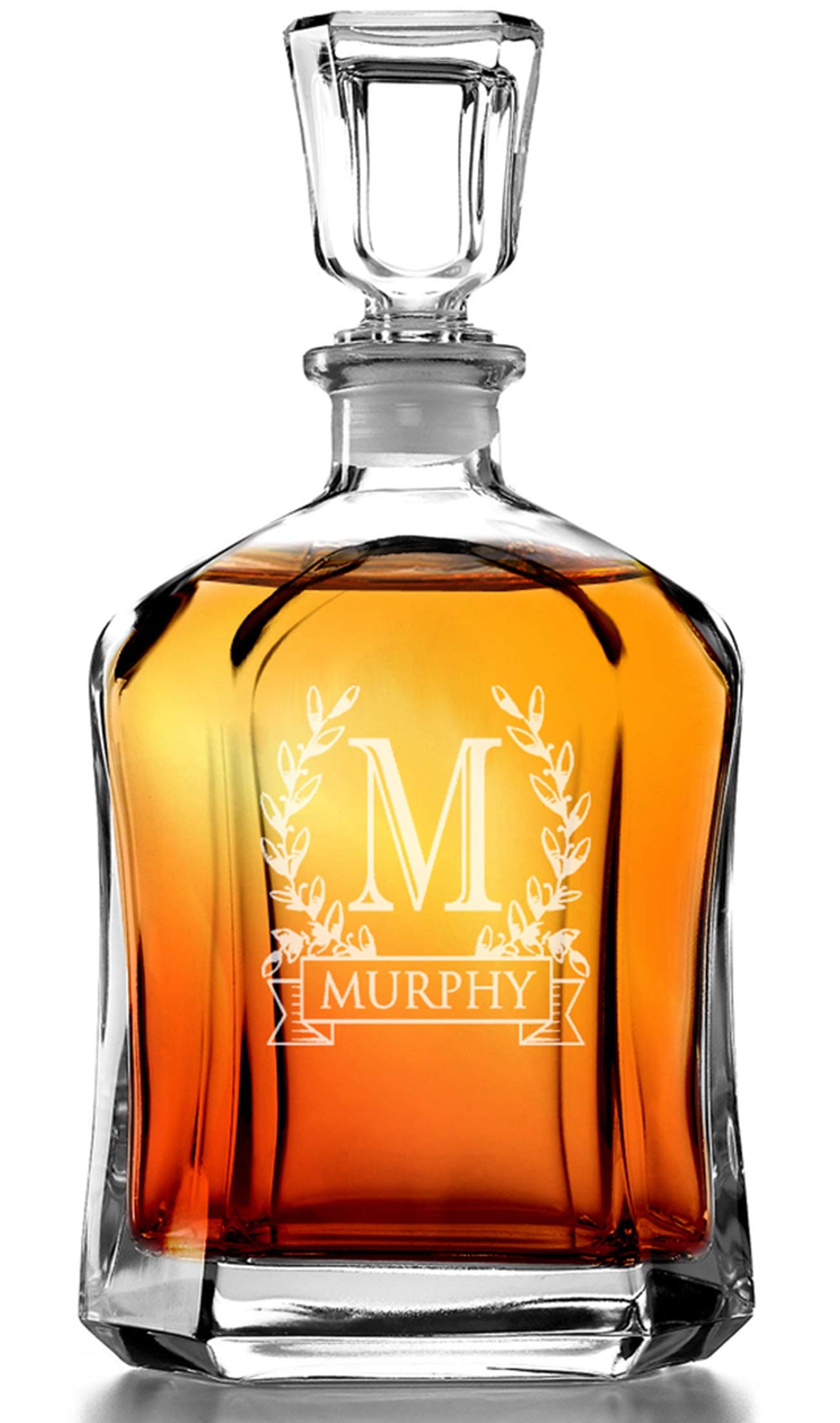 - Capitol Decanter 23.75 Oz - Engraved Monogram Personalized Clear