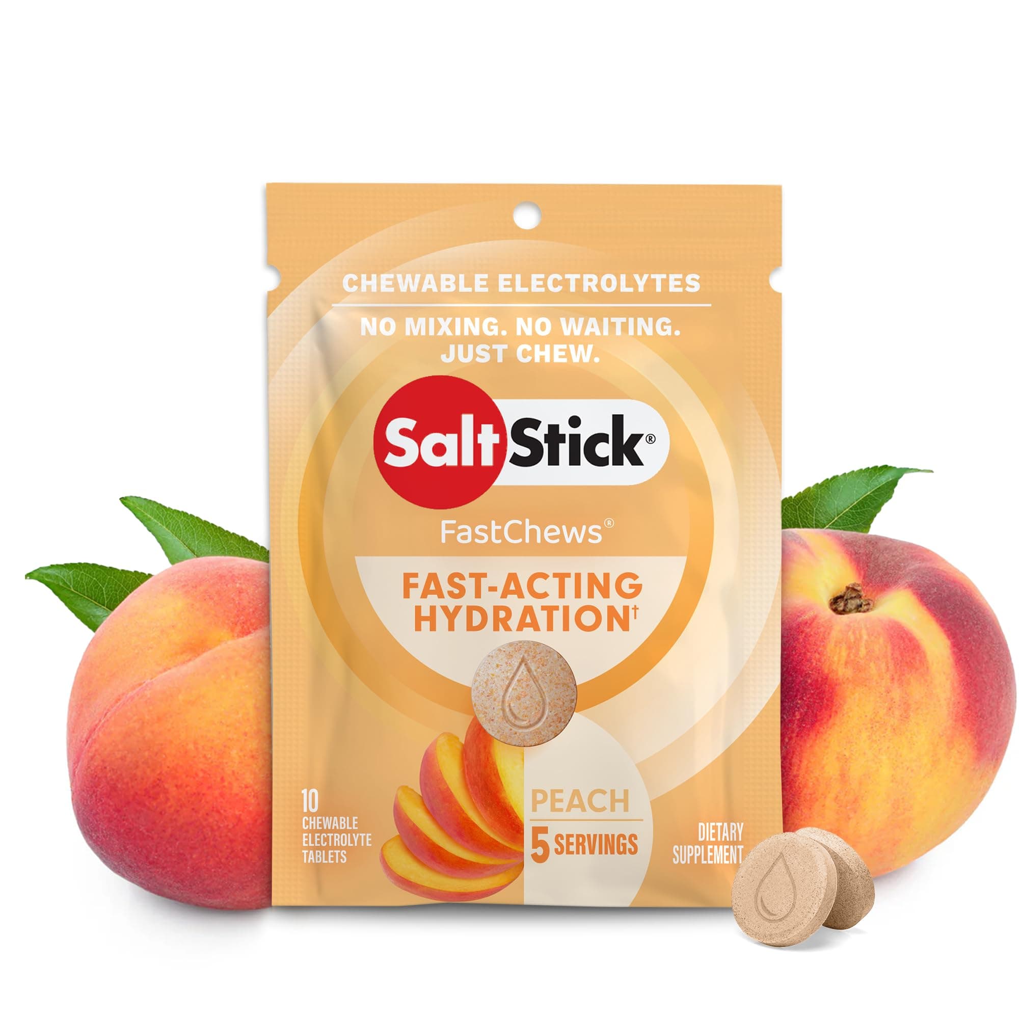 Saltstick FAST CHEWS PEACH X 10s