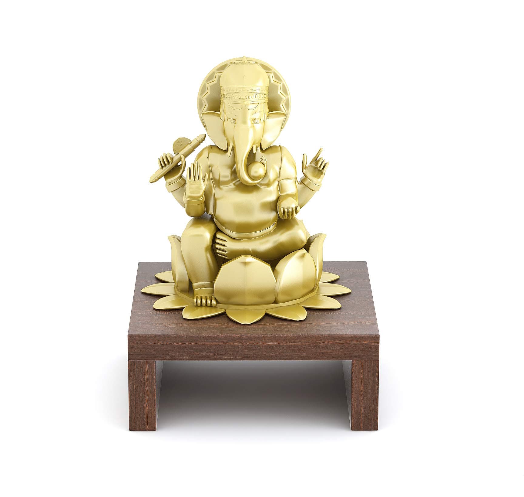 Simran Handicrafts Wudville Wooden Pooja Chowki Table for Pooja Item