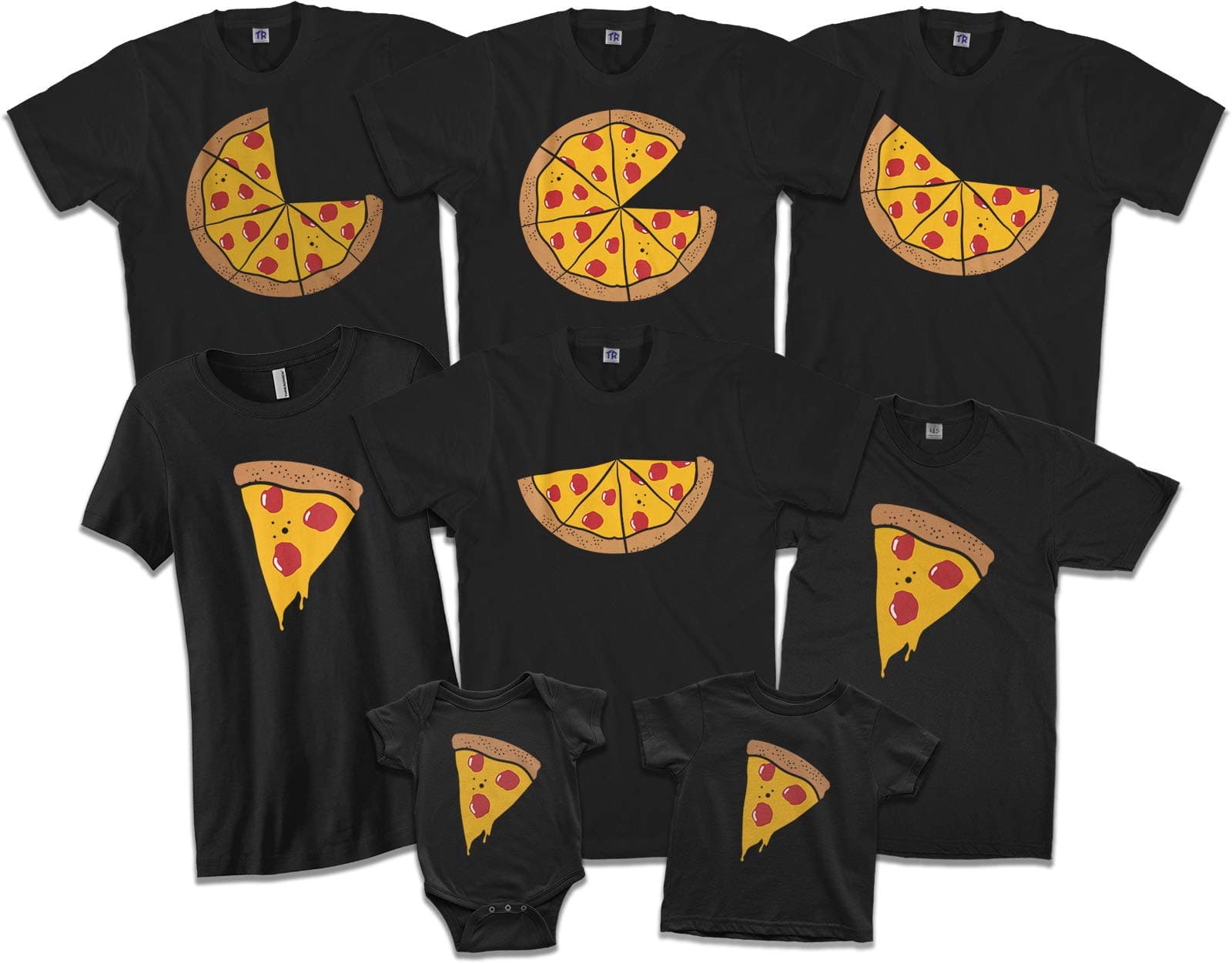 Pizza Pie & Slices | Mom Dad Baby Son Daughter Matching Family Shirts Set