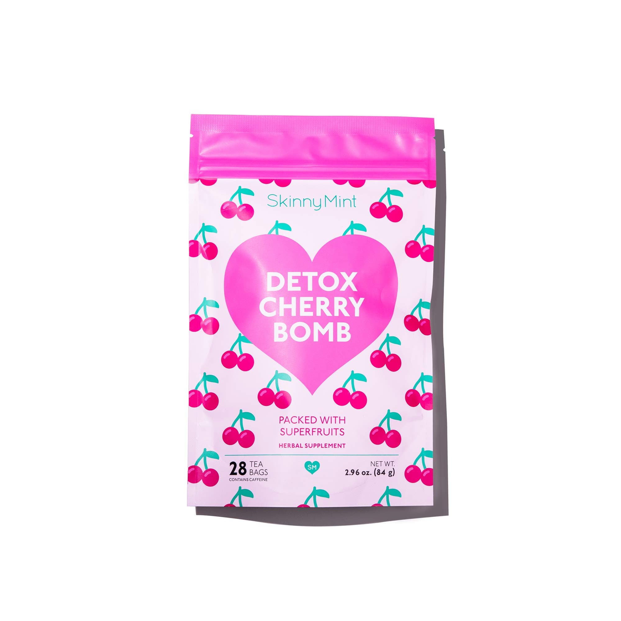 SkinnyMintDetox Cherry Bomb, All Natural Superfruits Detox Tea to Support Healthy Weight Management Goals. Helps Boost Immunity and Energy