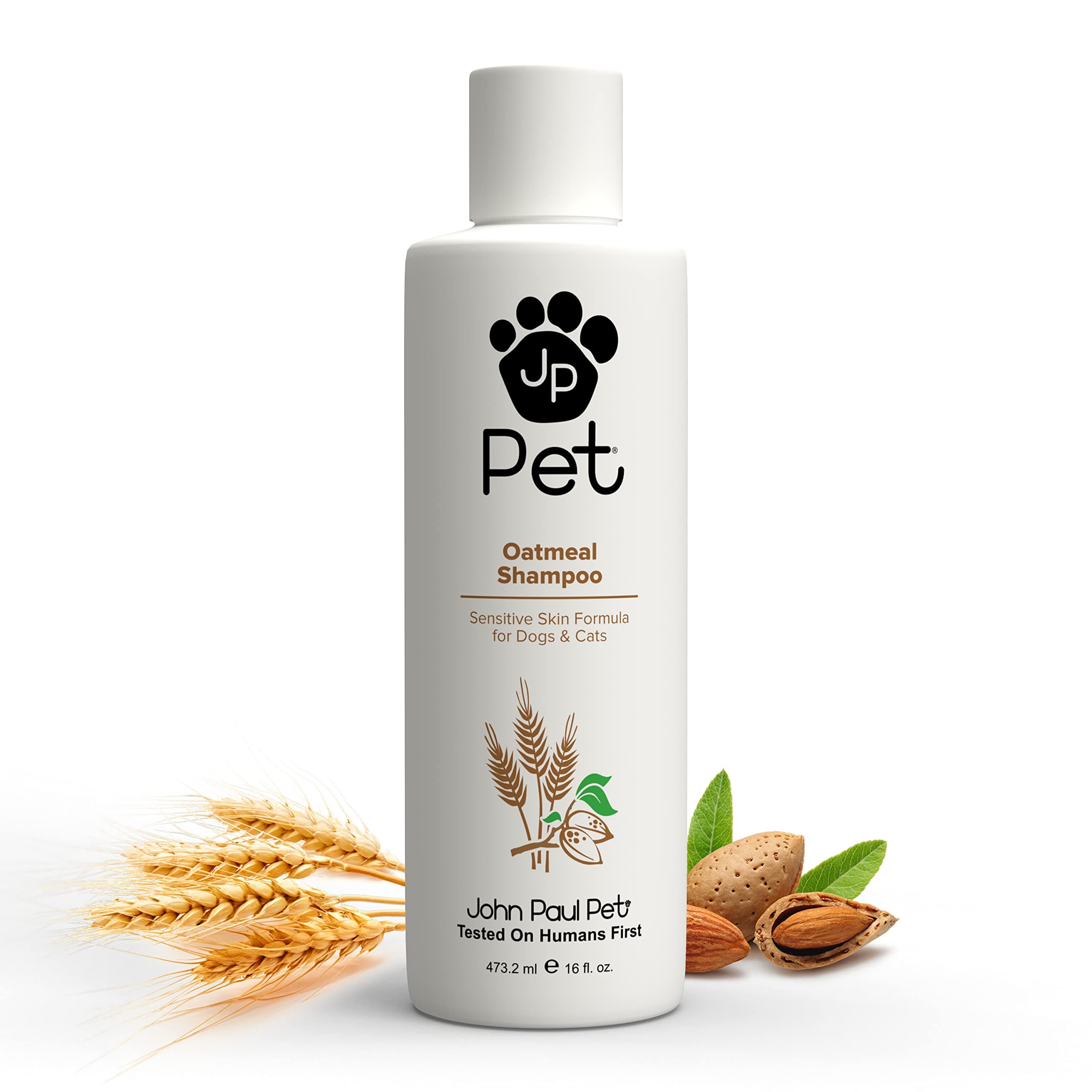 John Paul Pet Oatmeal Shampoo - Grooming for Dogs and Cats, Soothe Sensitive Skin Formula with Aloe for Itchy Dryness for Pets, pH Balanced, Cruelty Free, Paraben Free, Made in USA