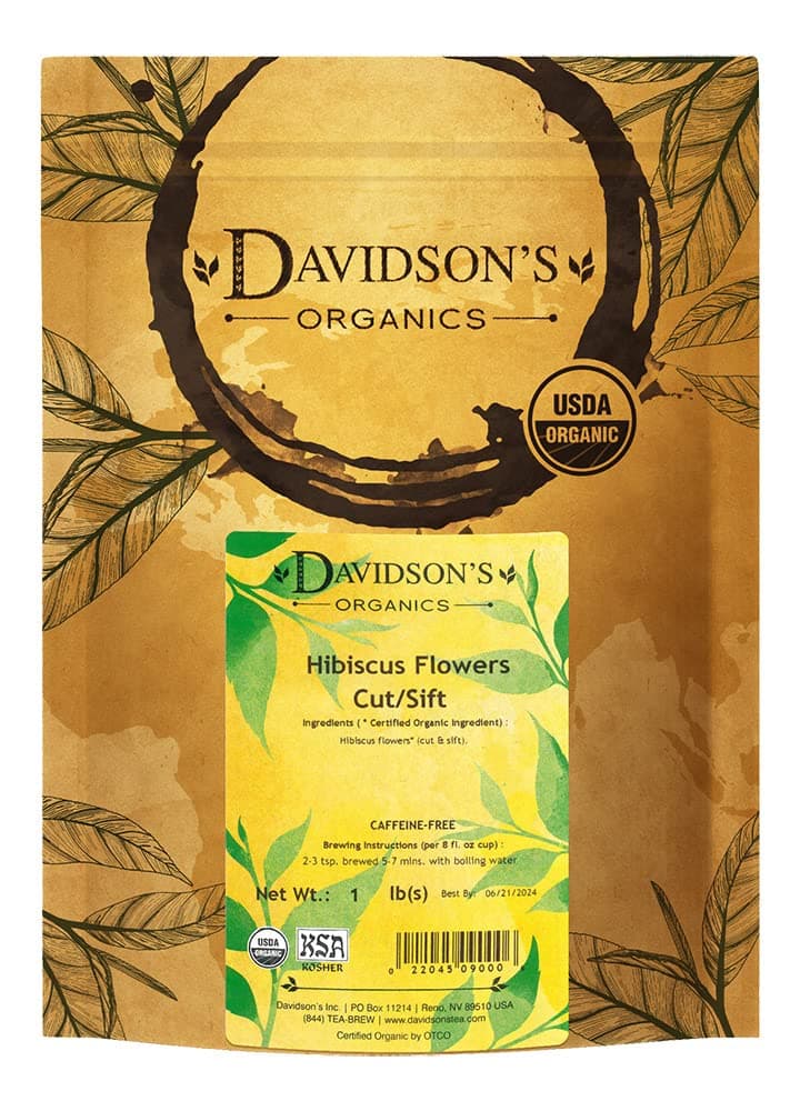Organics, Hibiscus Flowers C/S, Loose Leaf Tea, 16-Ounce Bag