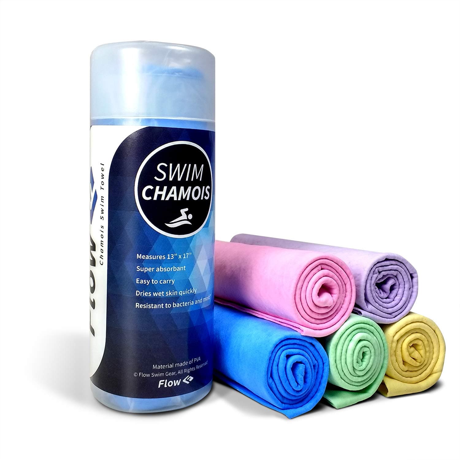 Flow Swim Gear Chamois - Quick Dry Towel for ming, Diving, Triathlons, and Other Water Sports (Aquamarine)