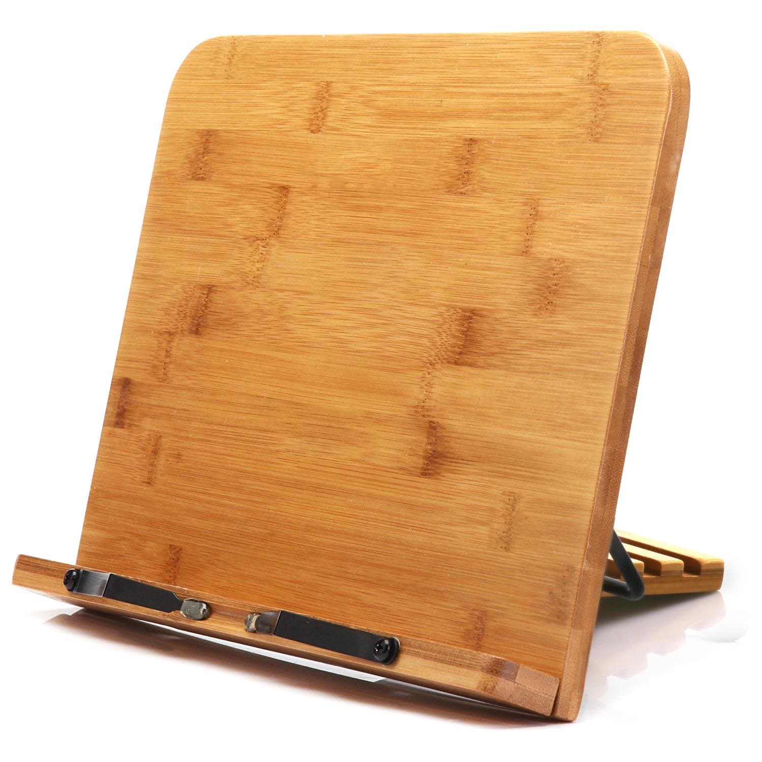 Bamboo a Book Stand - GOOOA Angle Adjustable Reading Rest/Textbooks Stands/Bookstands/Cook Recipe/Cookbook/Musicbook/Multipurpose Portable Desk Book Holders …