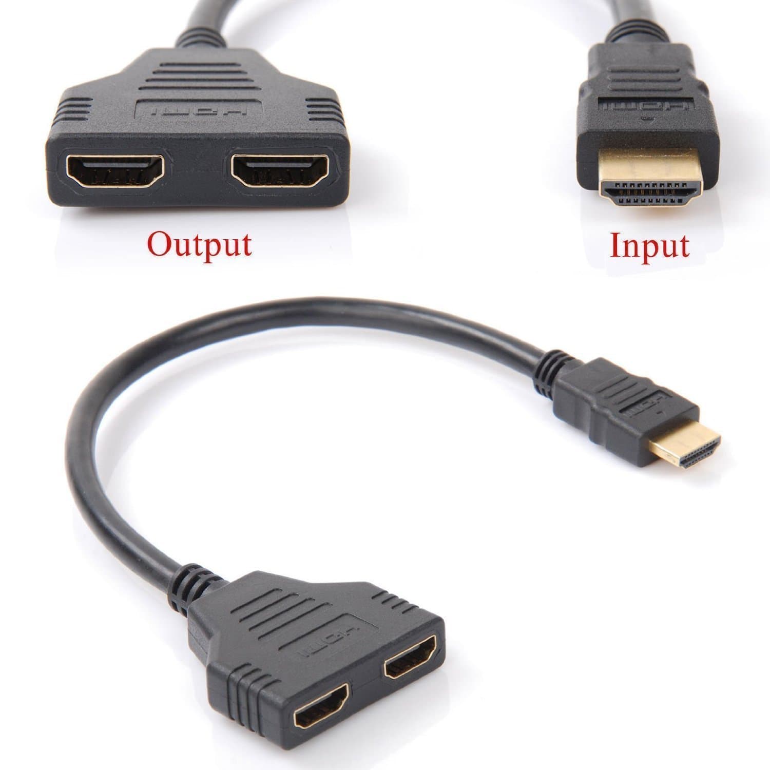 Galaxy Hi-Tech Sufi World 1080p HDMI Male Dual HDMI Female 1 to 2 Way HDMI Splitter Cable Adapter