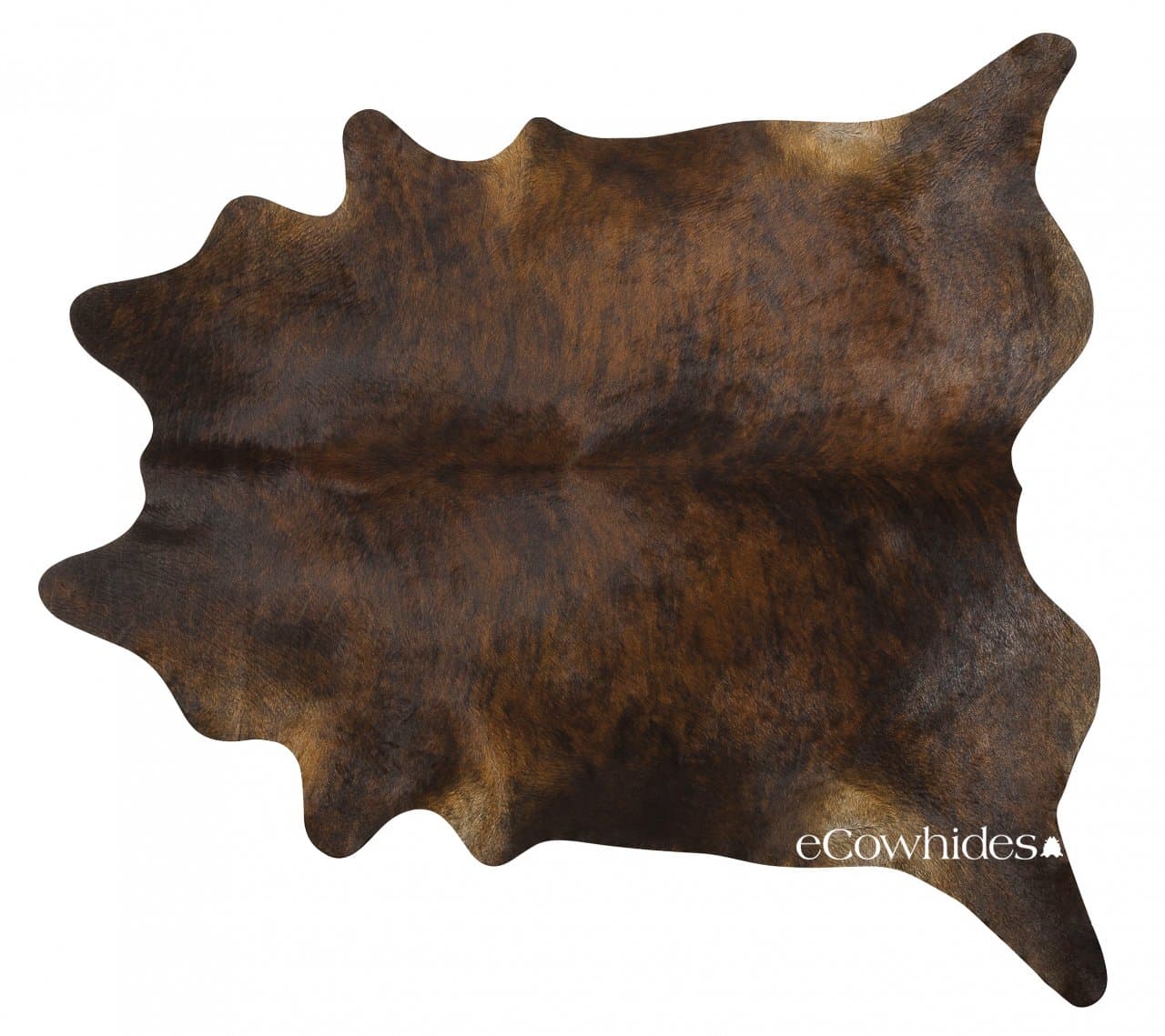 Dark Brindle Brazilian Cowhide Area Rug, Cowskin Leather Hide for Home Living Room (XXL) 8 x 7 ft