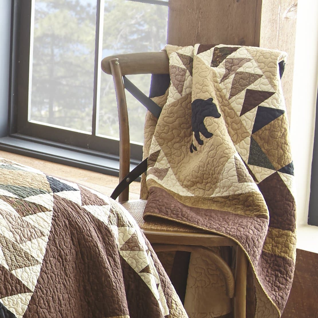 Donna Sharp Throw, Brown/Tan/Green/Black, 50" x 60"