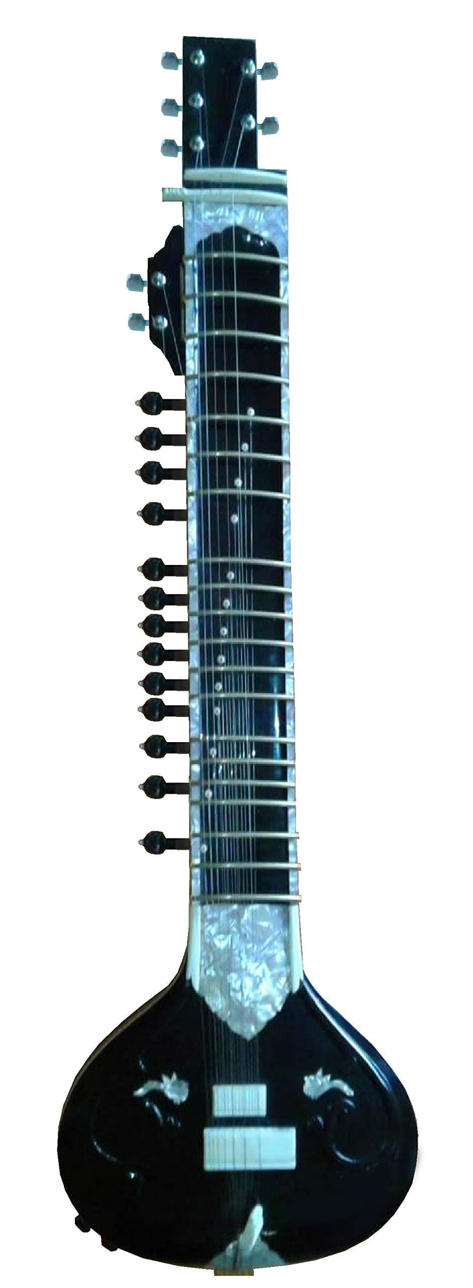 Classic Niladri Kumar Black 43 Inch Indian Sitar, Professional Cedar Wood Sitar with Electric Pickup