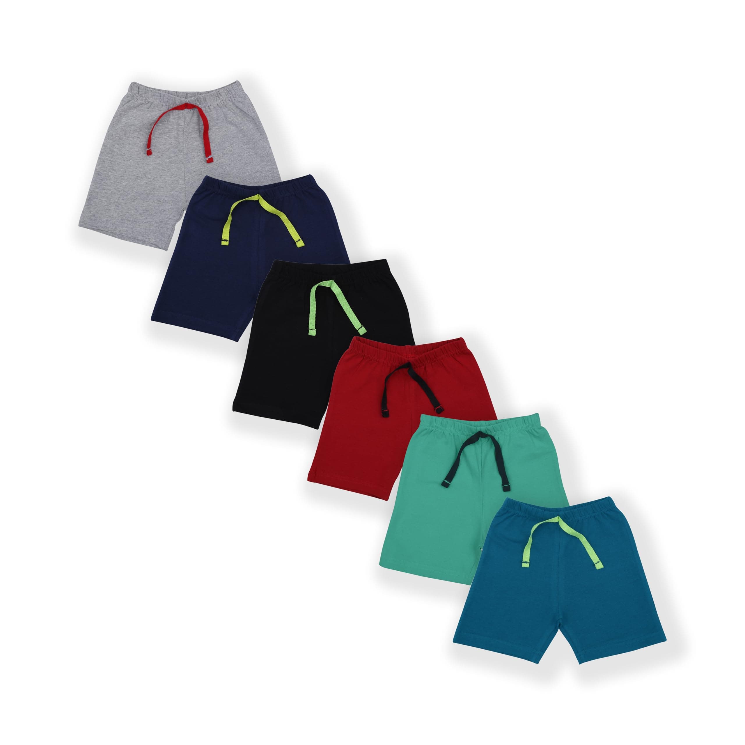 Infant Boys & Girls Multi-Color Pack of 6 100% Soft Cotton Solid Shorts for 0 to 36 Months, Multicolour, 2 Years-3 Years