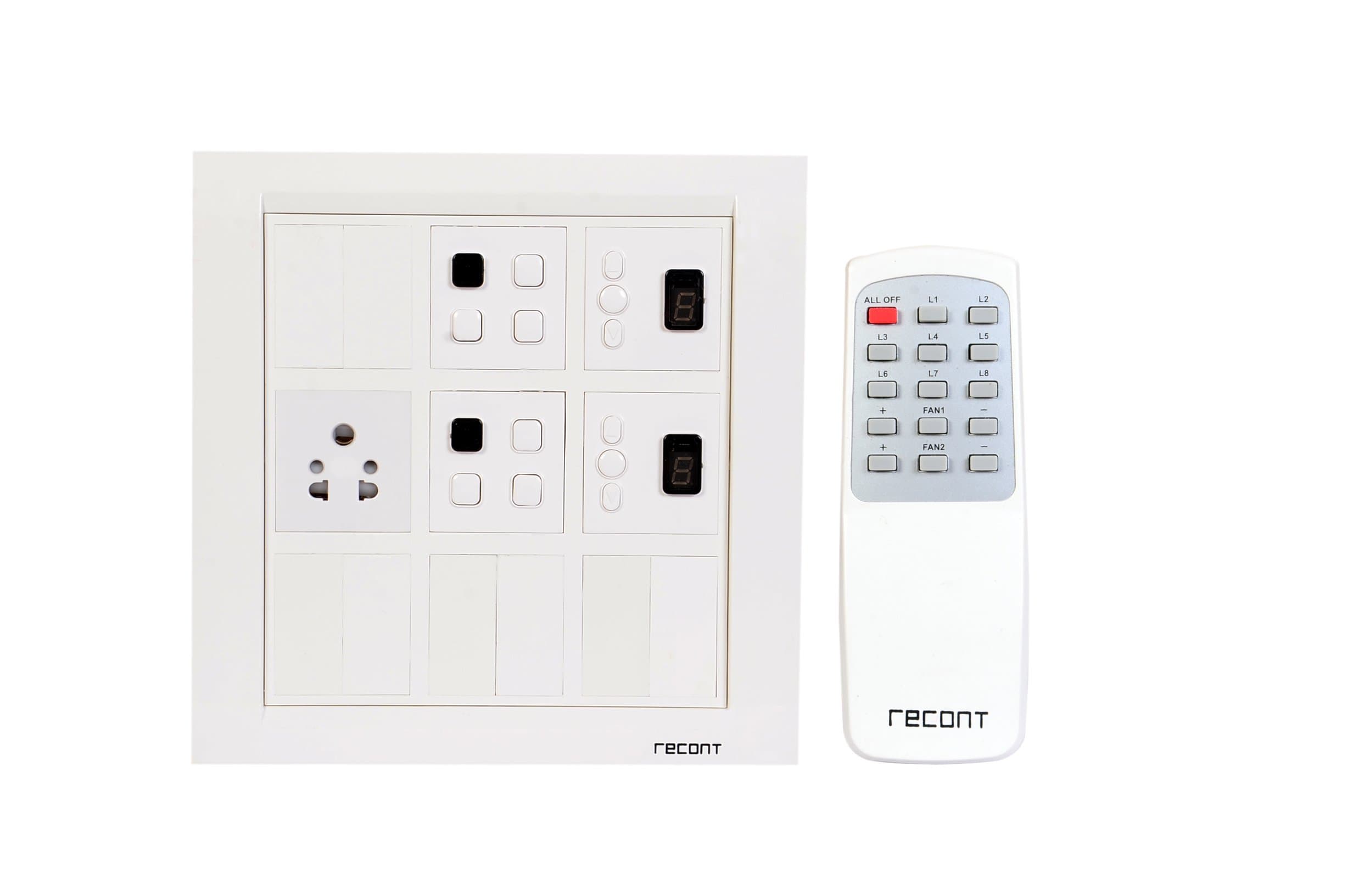 Remote Control 18 Module Switch board for 6 lights and 2 fans with Socket