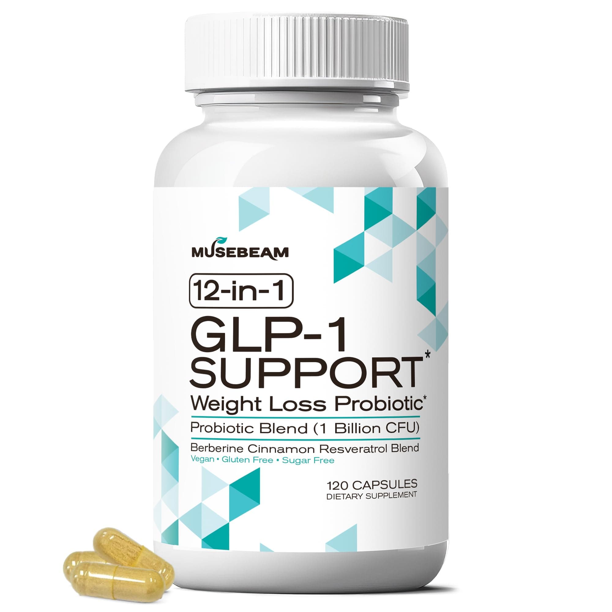 GLP-1 Support Probiotic Weight Loss Supplement - Women Men GLP1 Support with Berberine - Appetite Suppressant Hunger Control Metabolism Fat Burn & Gut Health Support