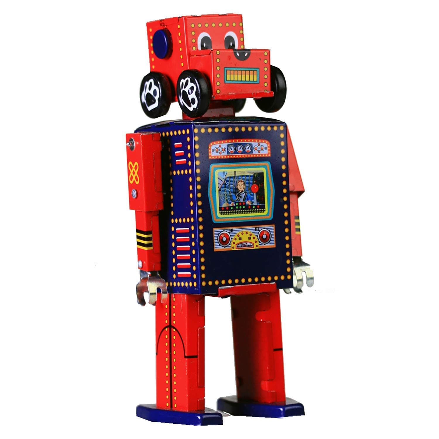 Search and Rescue Rover robot with detachable head, wind up tin toy collectable by Jesters