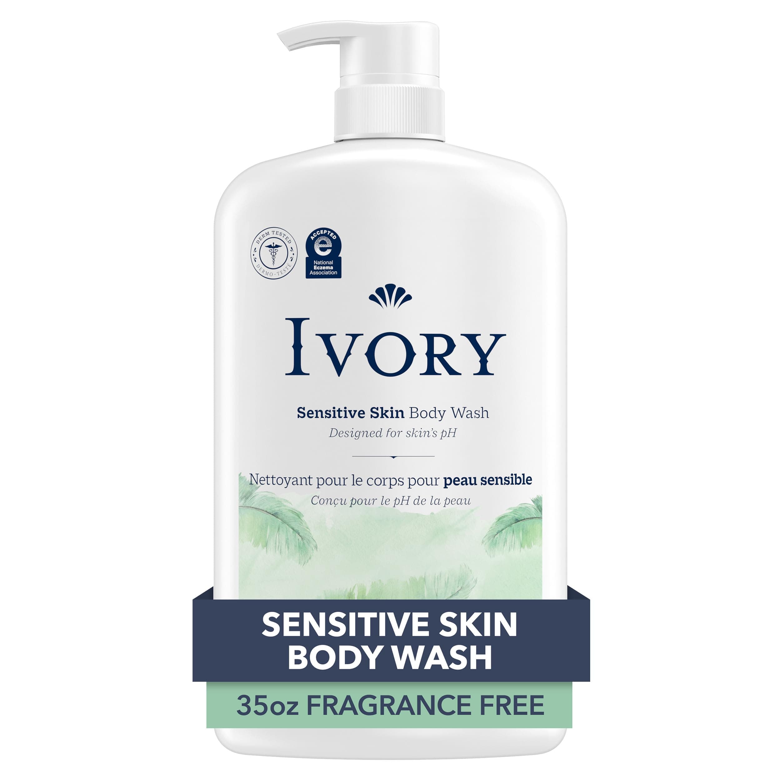 Ivory Body Wash, Designed for the Whole Family, Gentle Formula, Free of Dyes Heavy Perfumes Parabens Phthalates & Silicones, Fragnance-Free, 35 oz
