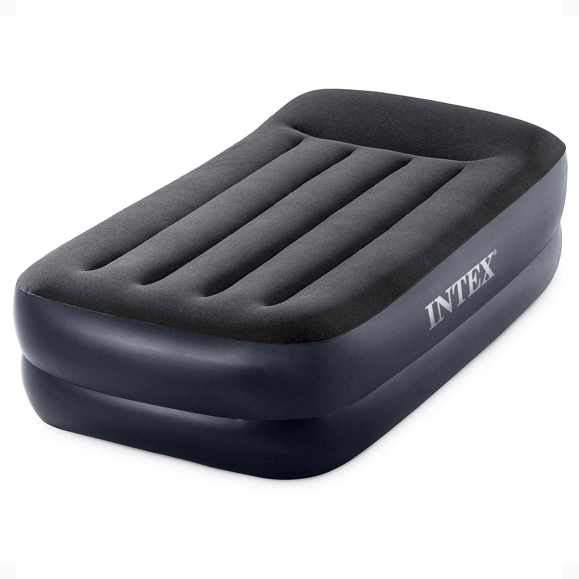 Dura Beam Standard Series Pillow Rest Raised Airbed W/Built In Pillow & Internal Electric Pump, Twin, Navy, Twin (300 Lbs)