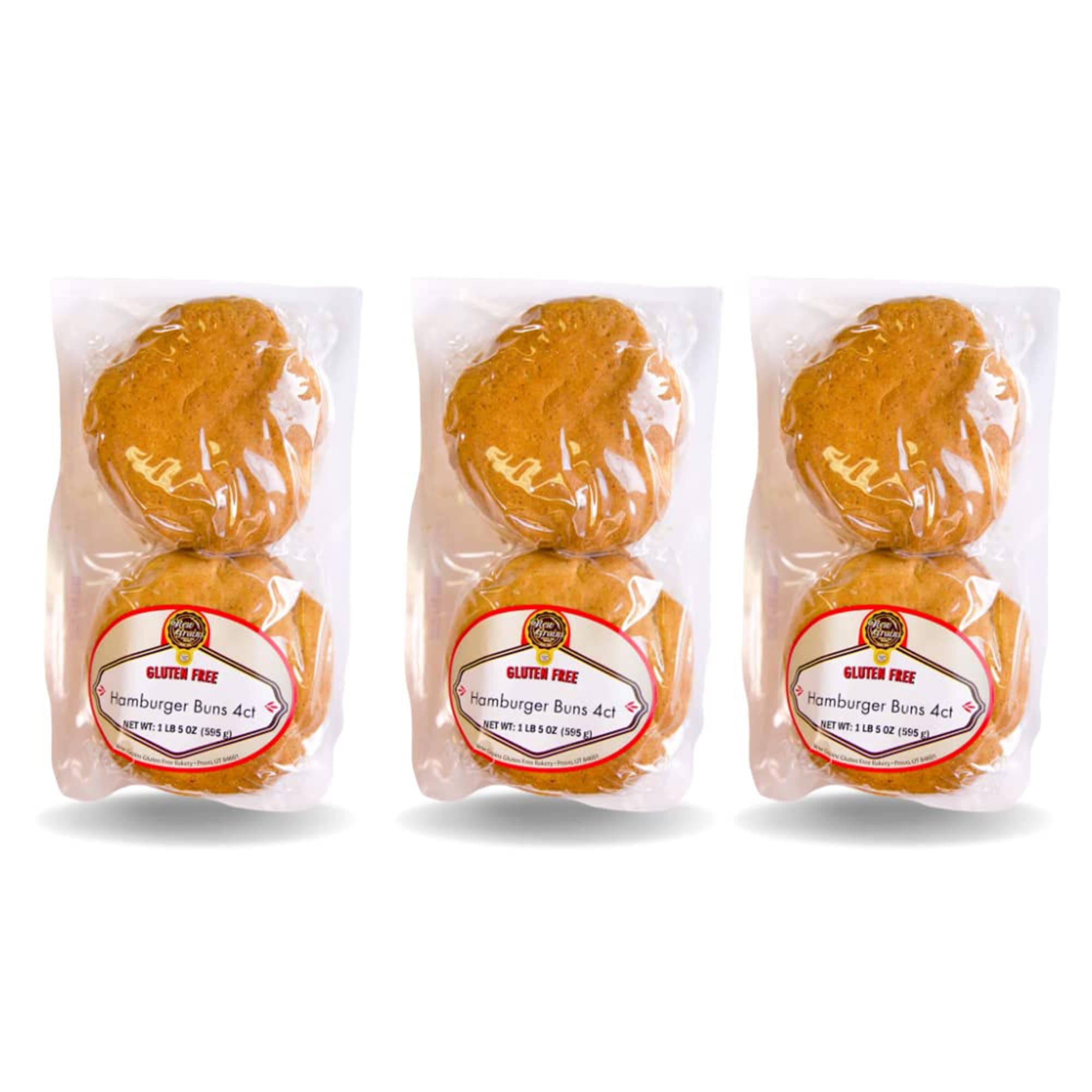 New Grains - ARTISAN Hamburger Buns - Certified Gluten Free - (21oz) 3 pack
