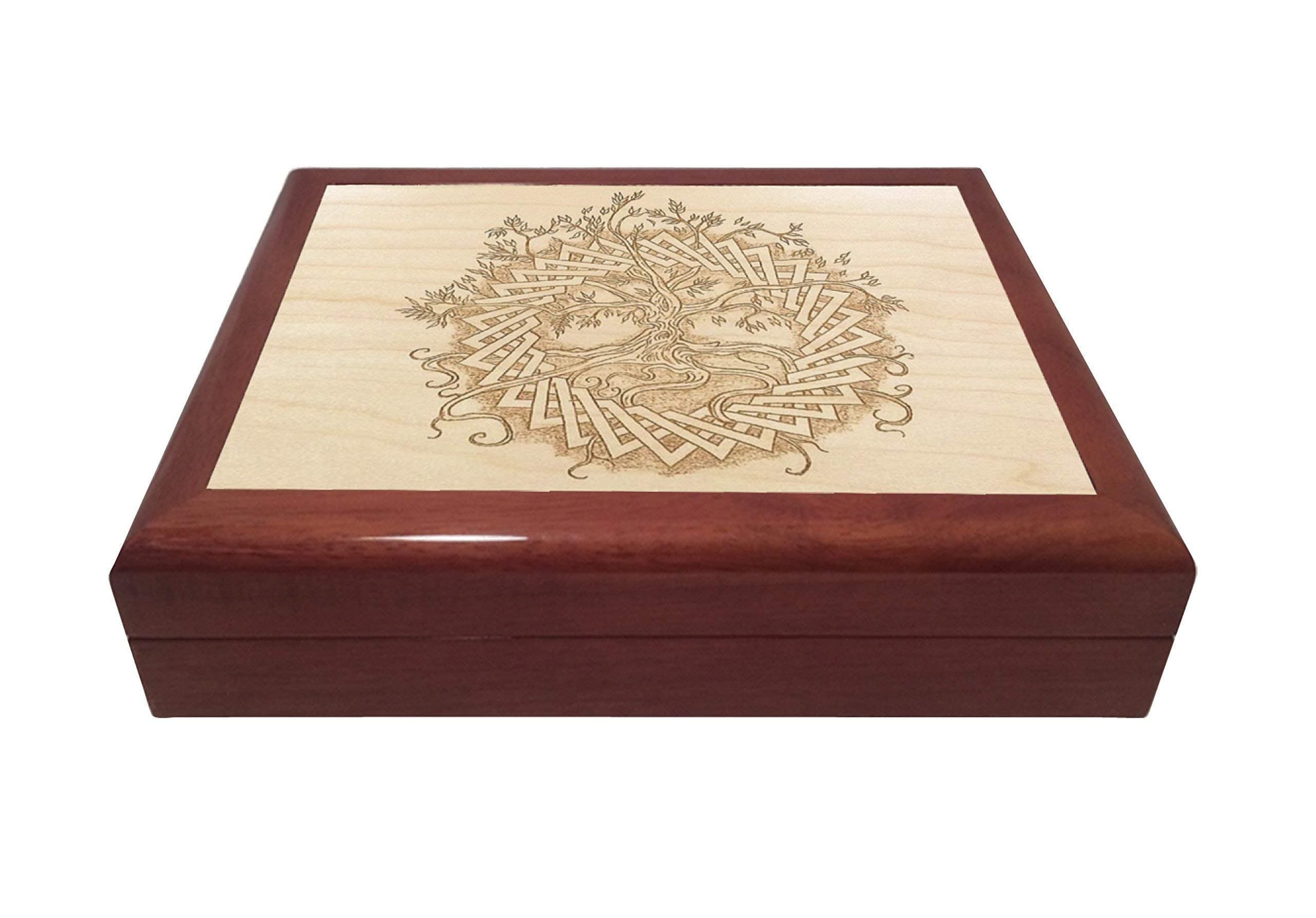 Celtic Tree of Life Engraved Wooden Keepsake Box