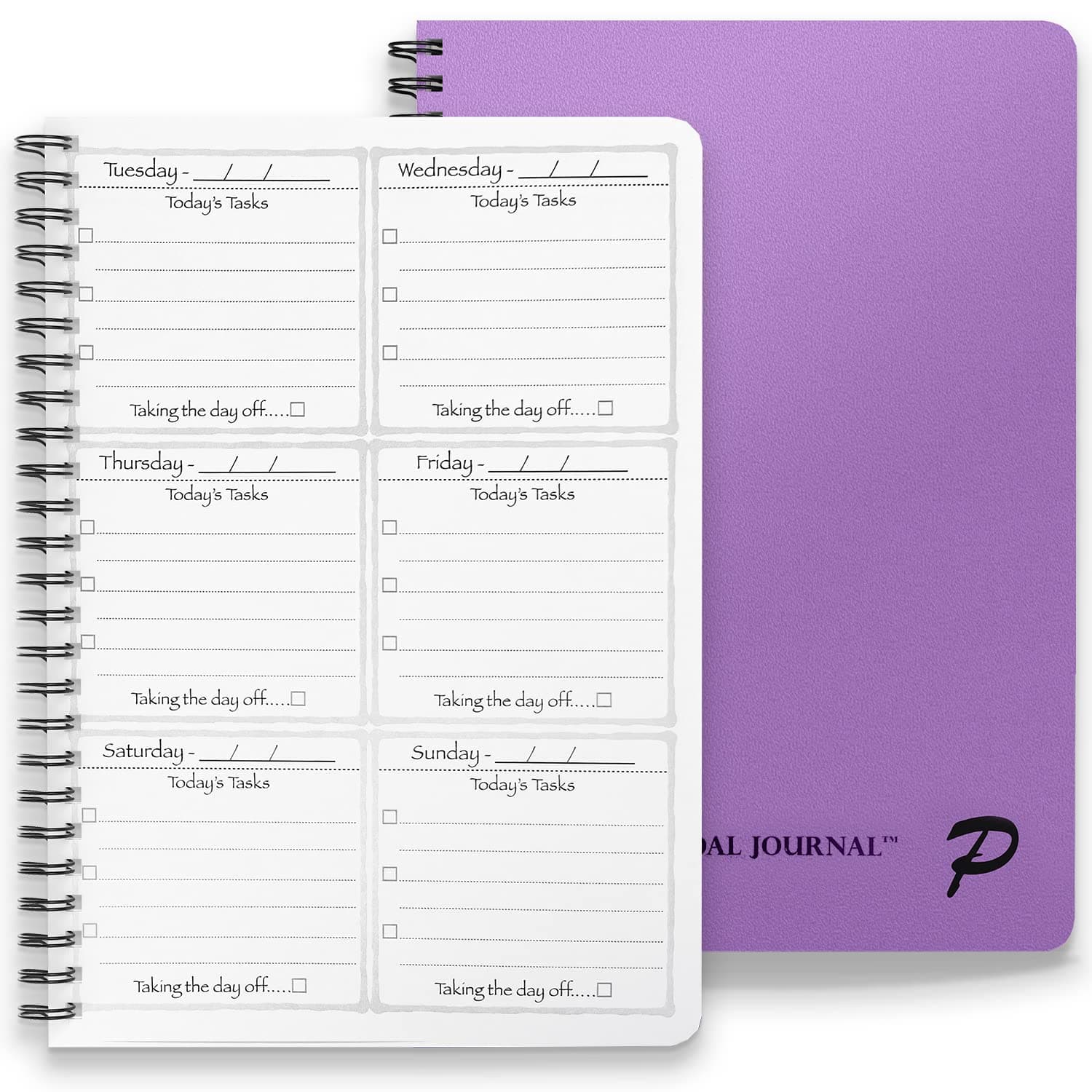 Pursuit Goal Journal - 6 Month Undated Productivity Planner for Goal Setting - Daily Planner, Weekly Planner, Monthly Planner, Notebook, 6x8.5inch (Purple)
