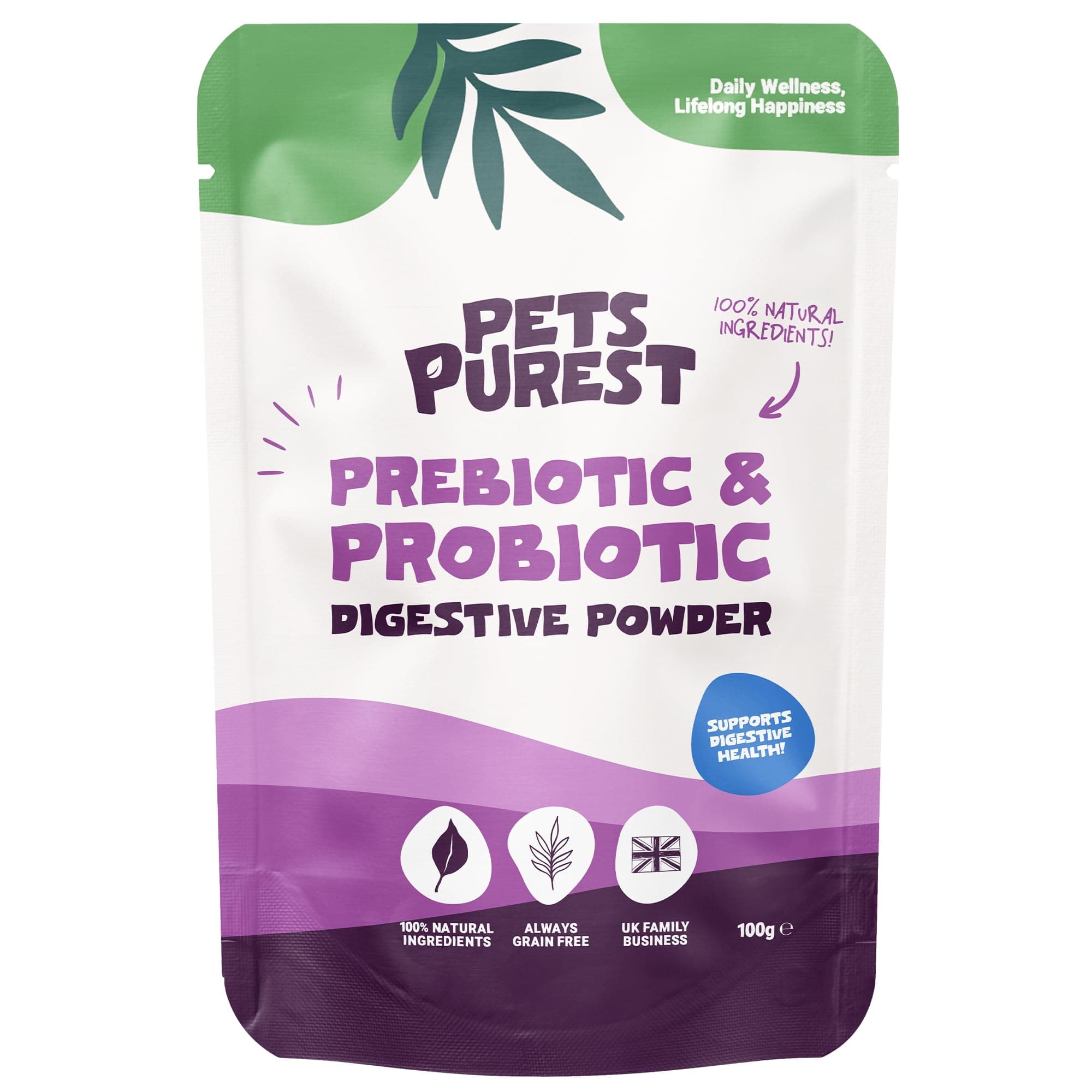 Digestive Prebiotic Probiotic for Dogs, Cats & Pet - 100% Natural Fibre Digestion Enzymes Immune Support Supplement for Gut Health and Healthy Stools