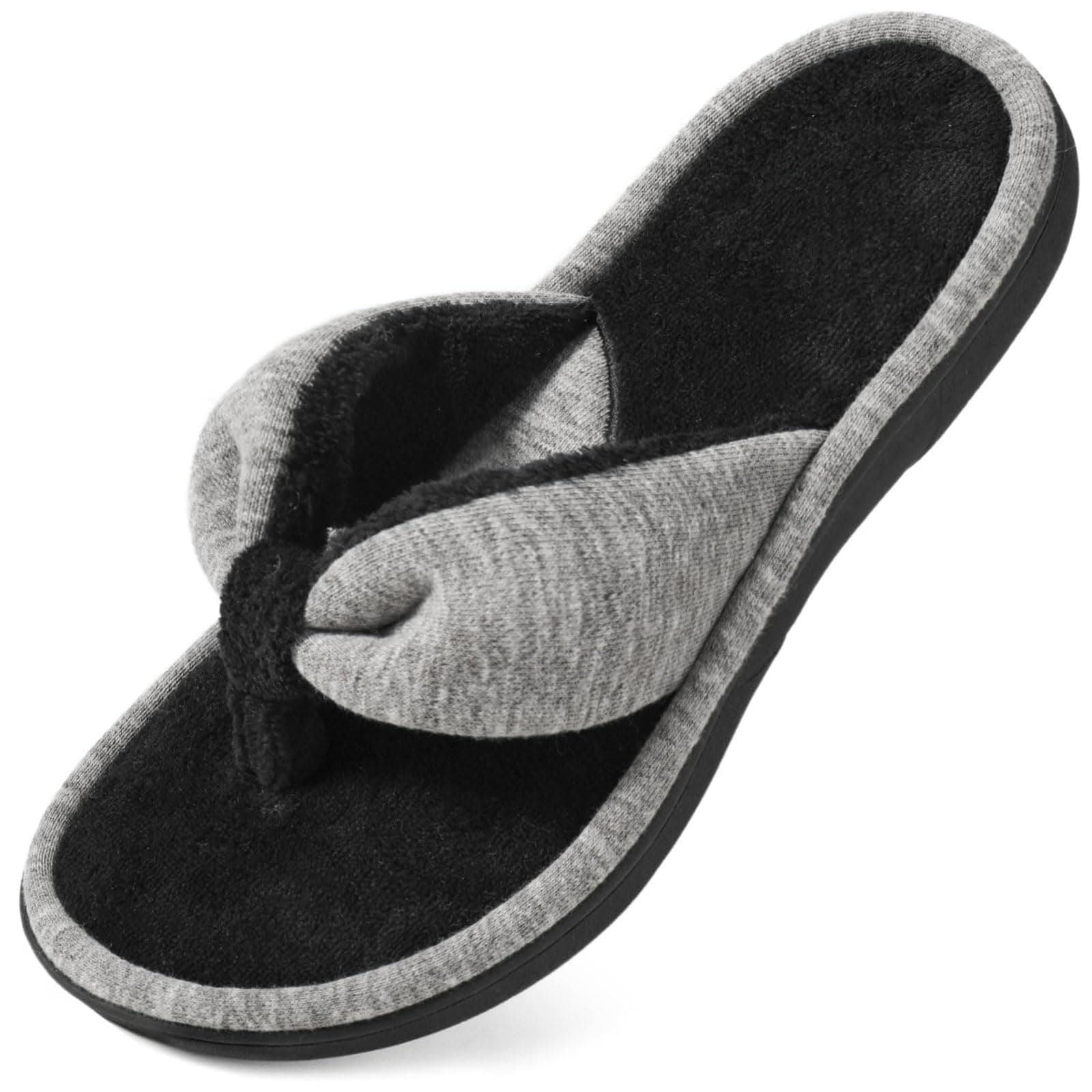 Women's Memory Foam Spa Thong Flip Flops Cozy Indoor Slippers, Ladies Summer Lightweight Open Toe House Sandals