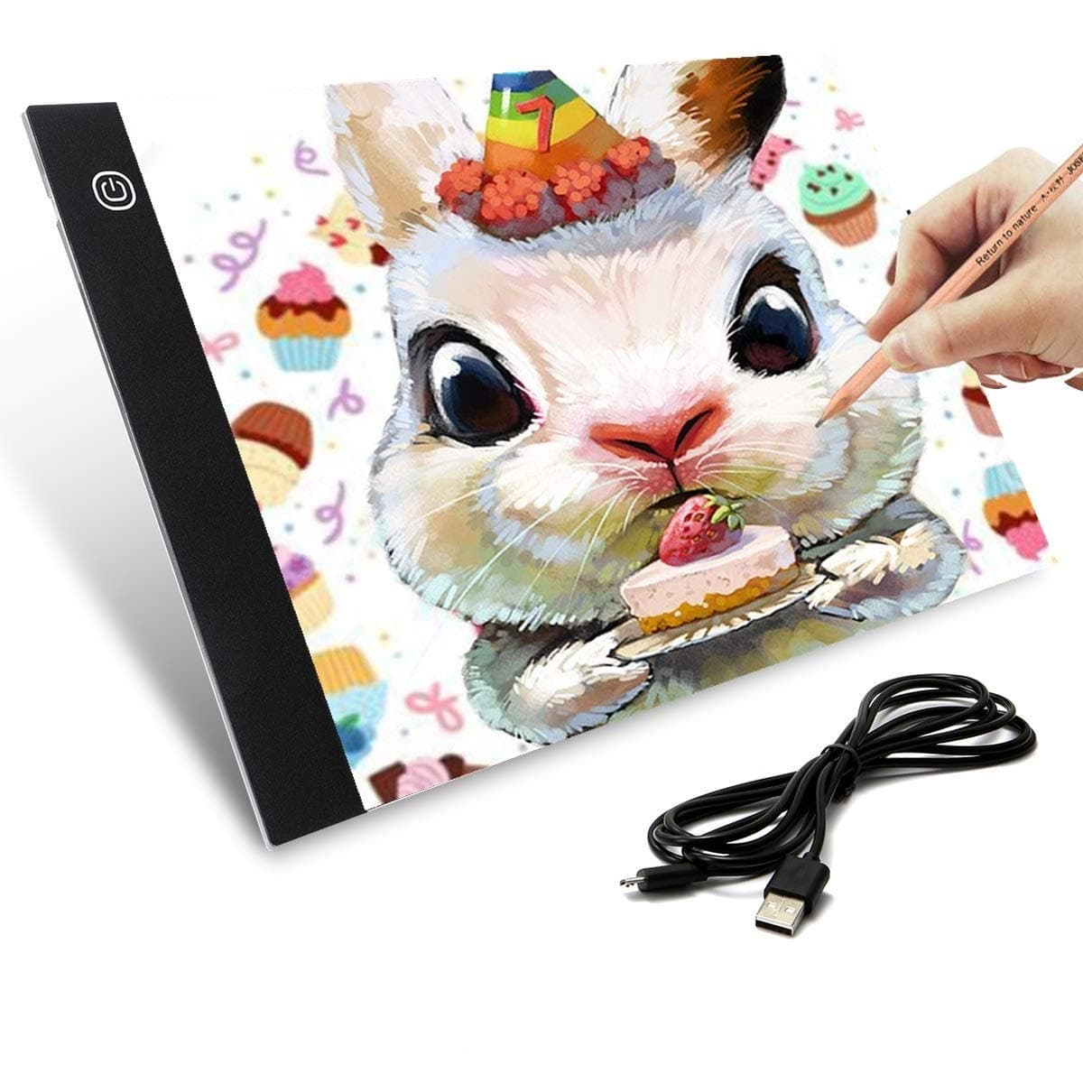 A4 Tracing Light Pad, Ultra-Thin Portable LED Light Board Tracer USB Power, LED Artcraft Tracing Light Table for 5D DIY Diamond Painting, Drawing, Sketching, Animation