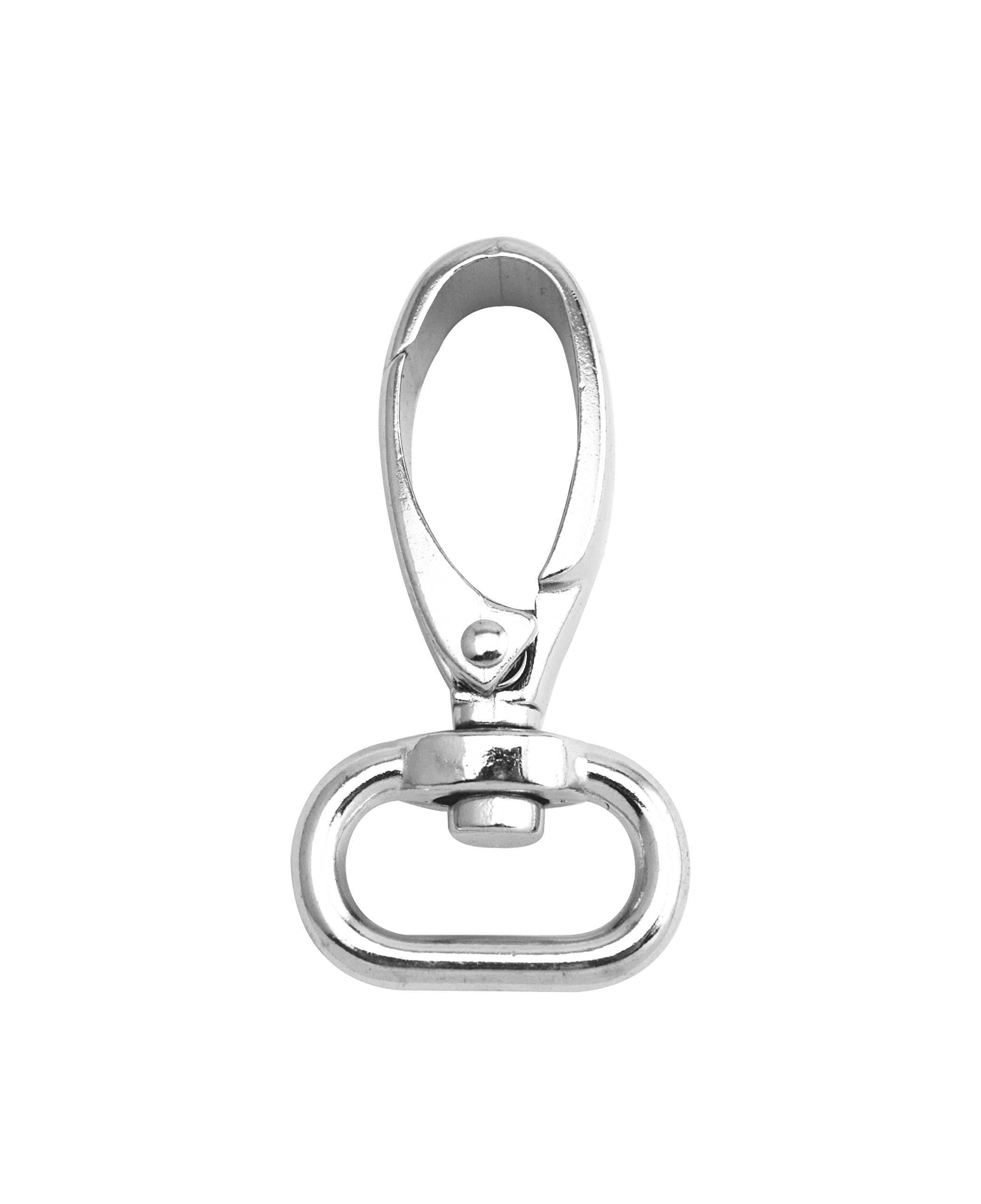 Wuuycoky Silvery 0.8" Inner Diameter Oval Ring Large Olive Buckle Lobster Clasps Swivel Snap Hooks Pack of 4