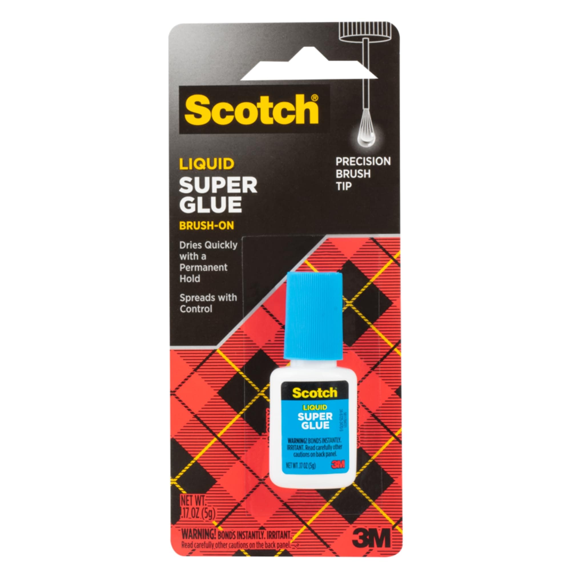 Scotch Brand Scotch Super Glue Liquid Brush-On, .17 Ounces (AD127), 1-Pack