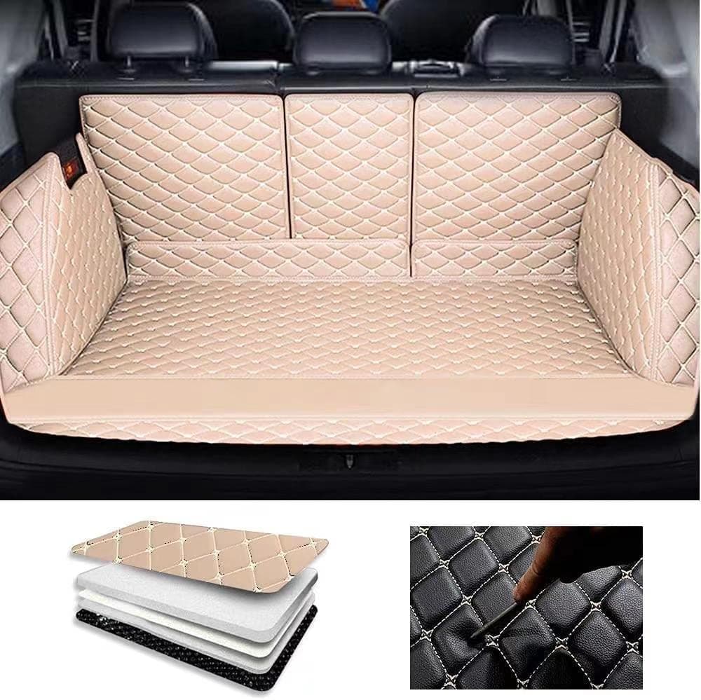 OTBKCar All Inclusive Rear Trunk Mats Boot Liner,For Volvo XC70 2011,Waterproof Anti Scratch Anti Slip Leather Trunk Protector Pad