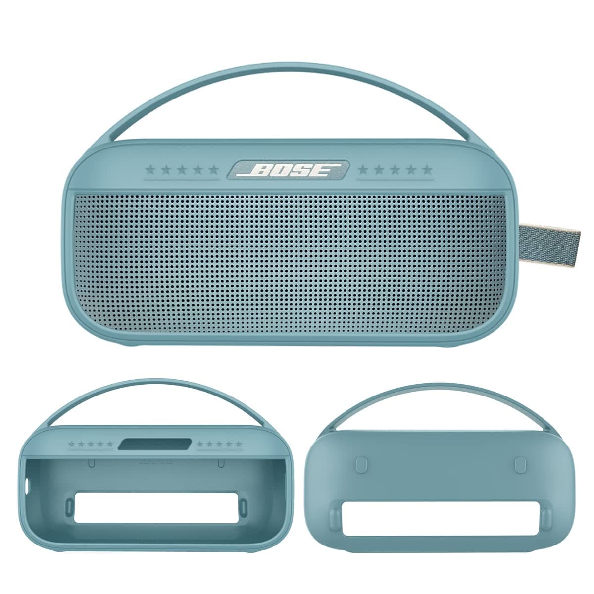 Silicone Cover Case for Bose SoundLink Flex Bluetooth Portable Speaker Protective Skin Sleeve for Bose SoundLink Flex Speaker Accessories (Only Silicone Case) (Stone Blue)