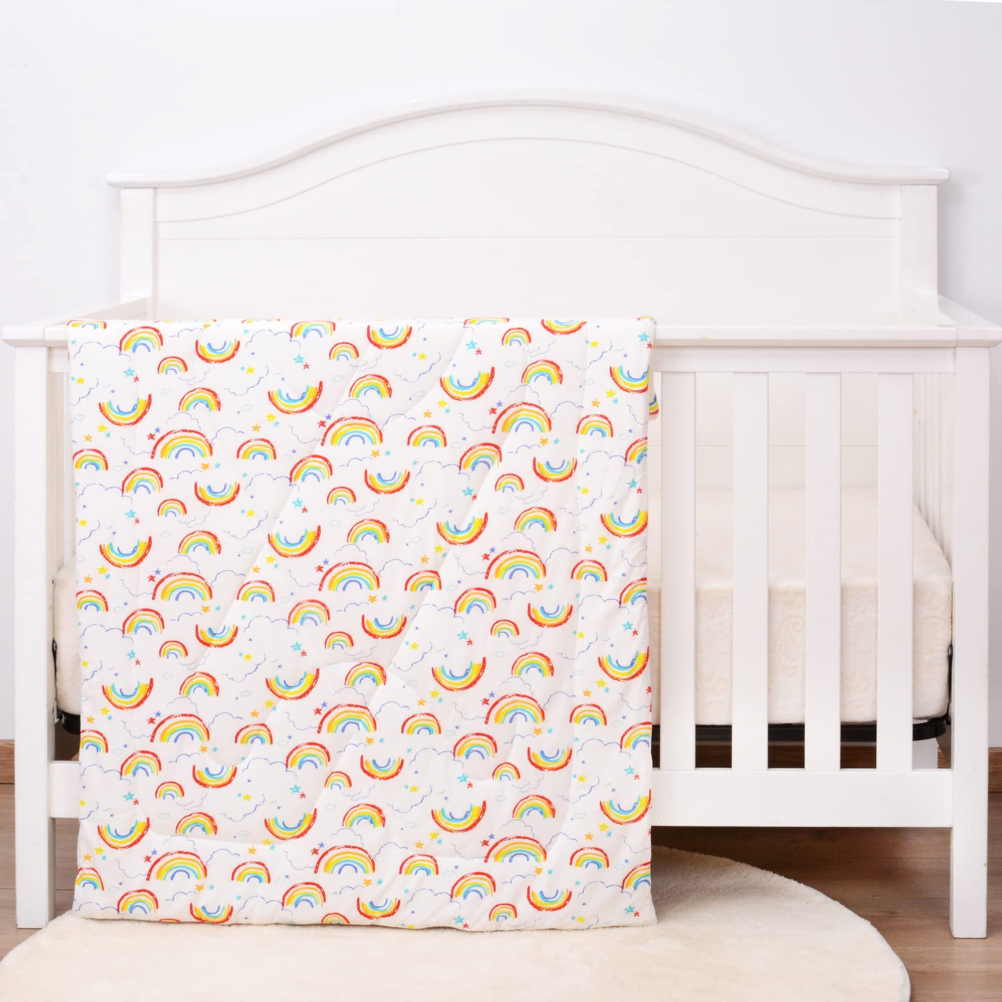 UOMNY Kids Toddler Blanket- Soft Cot Nursery Comforter Quilts for Boys and Girls 36"x48" Cotton 1 Pack Kids' Crib Blankets Nursery Blanket Lightweight (Rainbow)