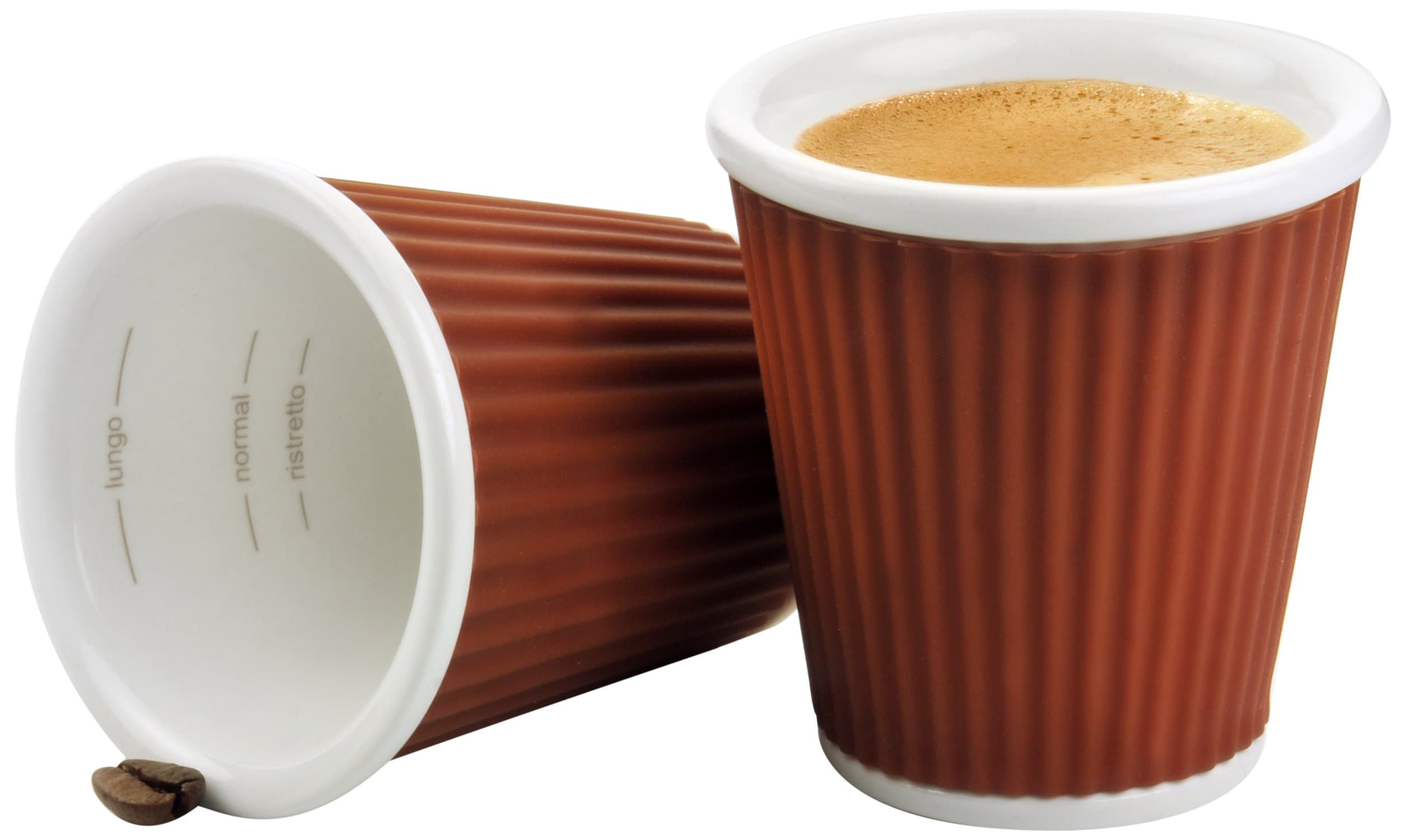 Les Artistes - Paris A-0627 Cups, Porcelain, silicone, 100 ml, Pack of 2, Brown