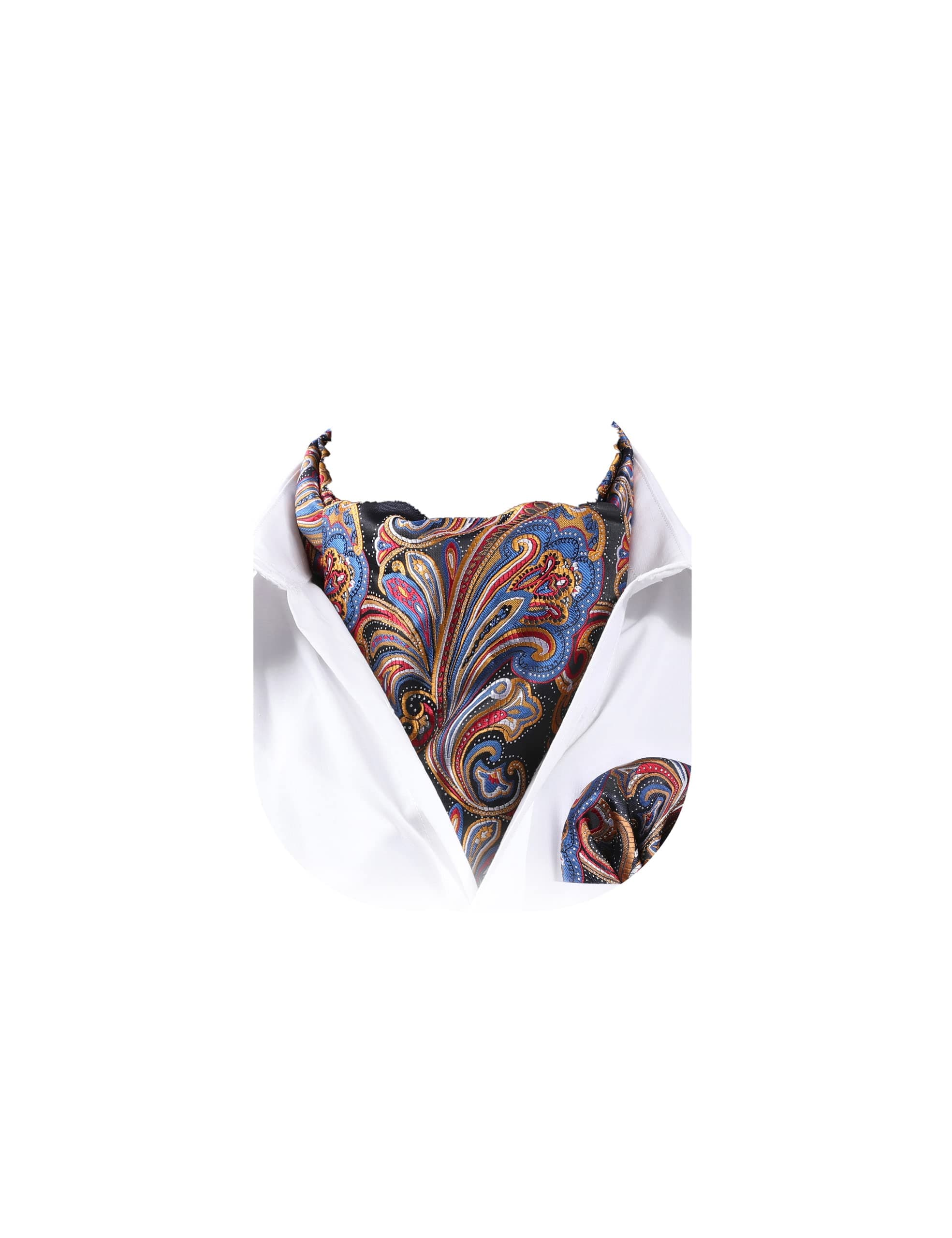 - Ascot Ties for Men Paisley Cravat Tie and Pocket Square Set Floral Mens Ascot Scarf Handkerchief Wedding Party