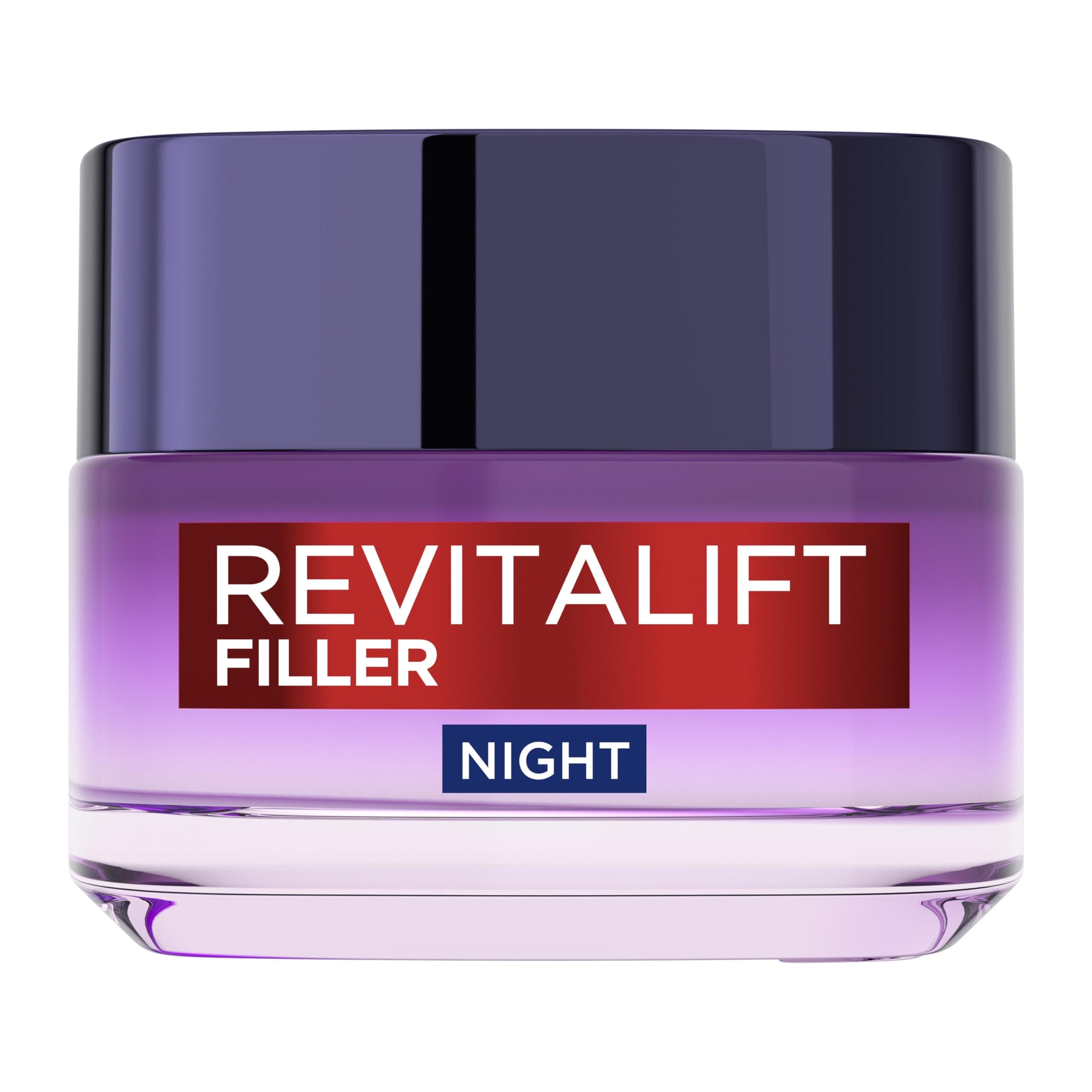 L’Oréal Paris Revitalift Filler Replumping Anti-Ageing Night Cream, Smooth Wrinkles, Moisturise, and Replumps Skin with Micro and Micro-Epidermic Hyaluronic Acid, 50ml