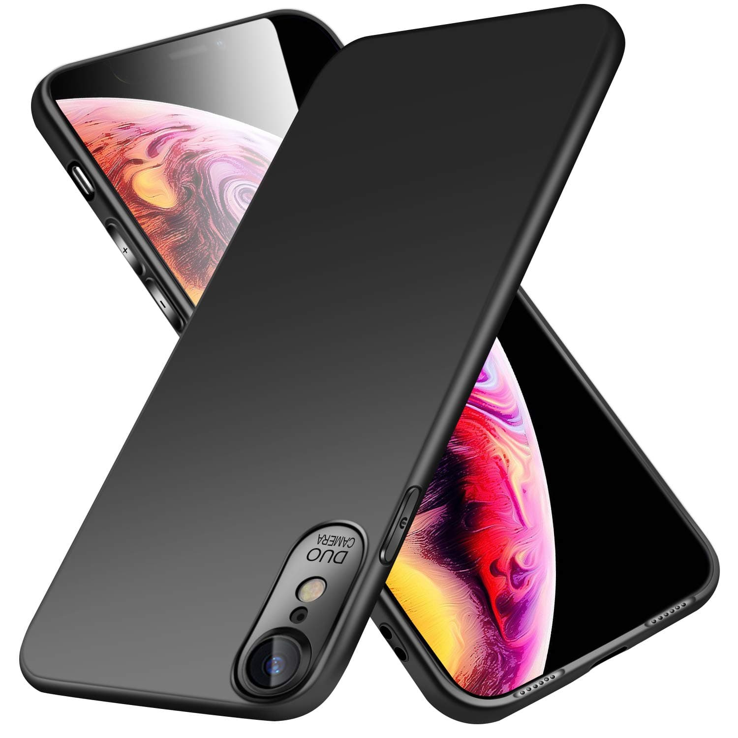 Fwn cable iPhone XR Case – Soft TPU Ultra-Slim iPhone XR Stylish Protective Cover for 6.1-inches iPhone XR [Drop Protection, Non-slip] – Black