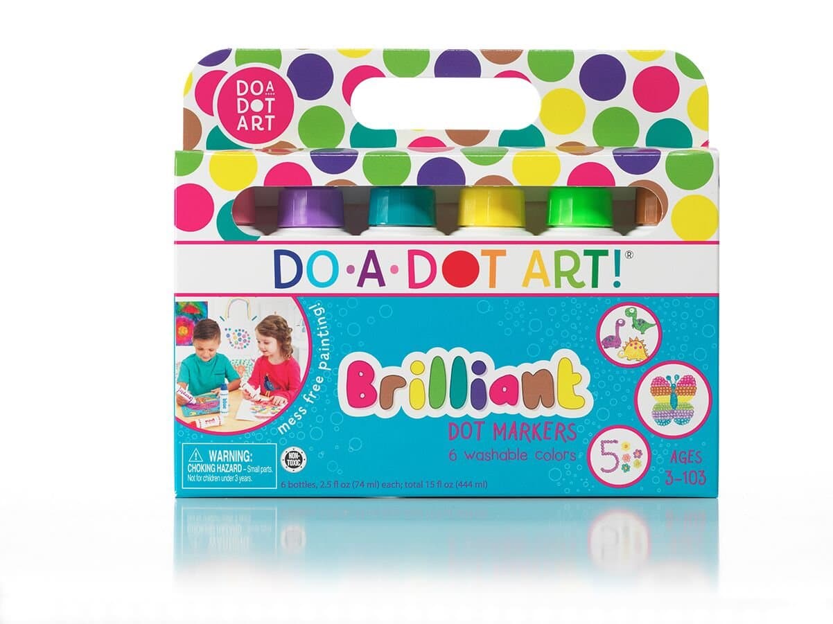 Do A Dot Art! Brilliant Colors 6 Pack Washable Paint Dot Markers Daubers for Children, The Original Dot Art Marker, Made in the USA