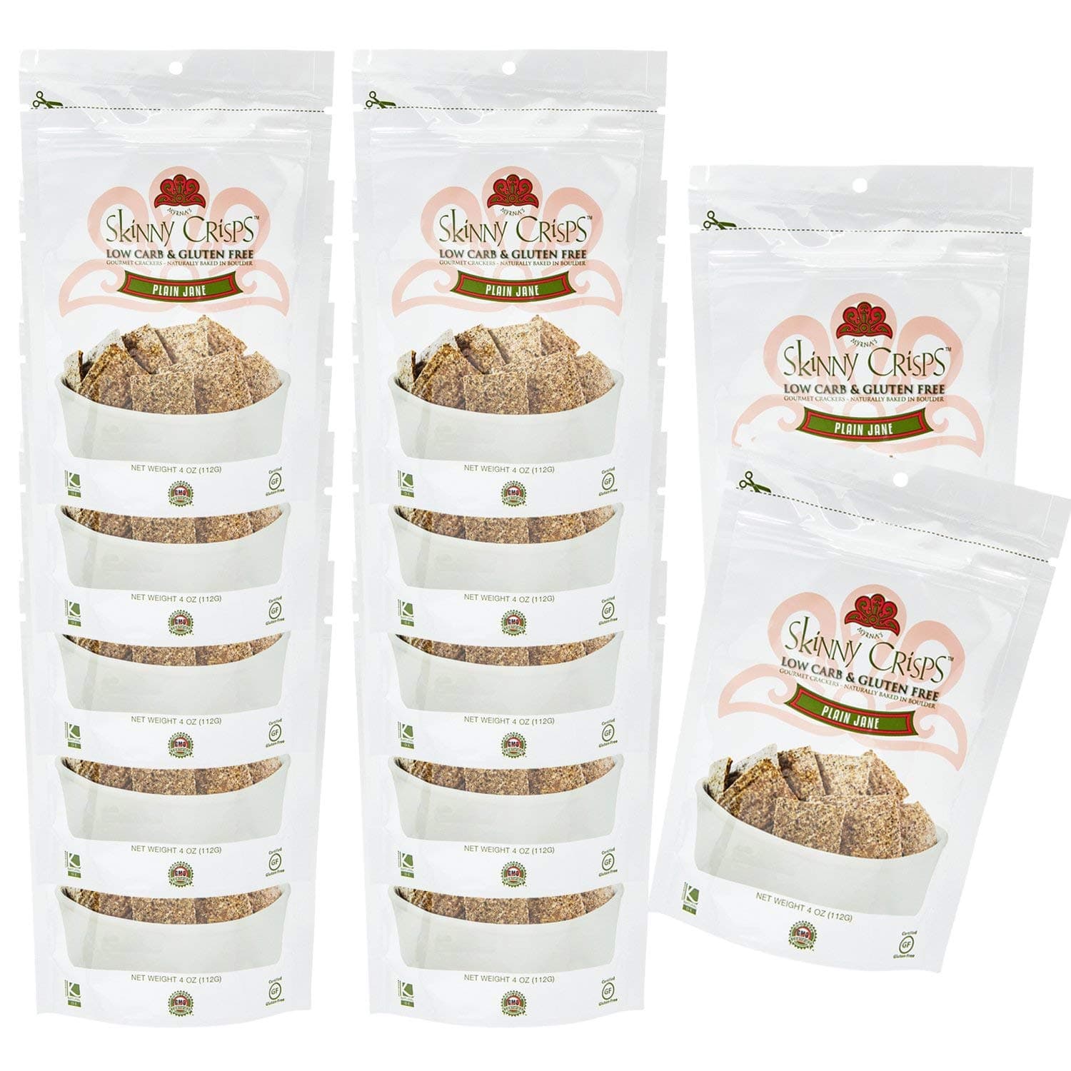 Skinny Crisps Plain Jane Gluten Free Crackers (Pack of 12)